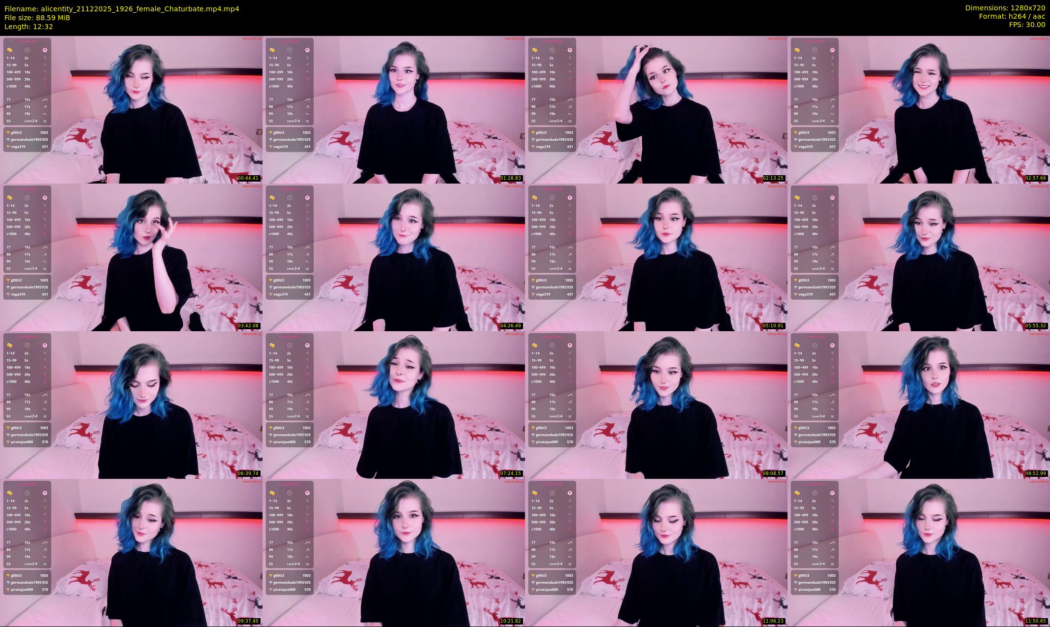 alicentity — 13 minute Chaturbate female cam show recording, 720p, Dec 21, 2025