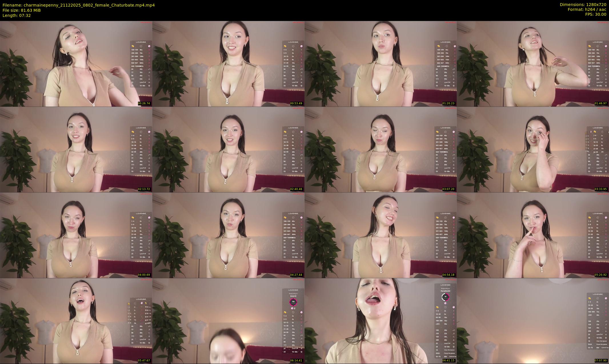 charmainepenny — 8 minute Chaturbate female cam show recording, 720p, Dec 21, 2025
