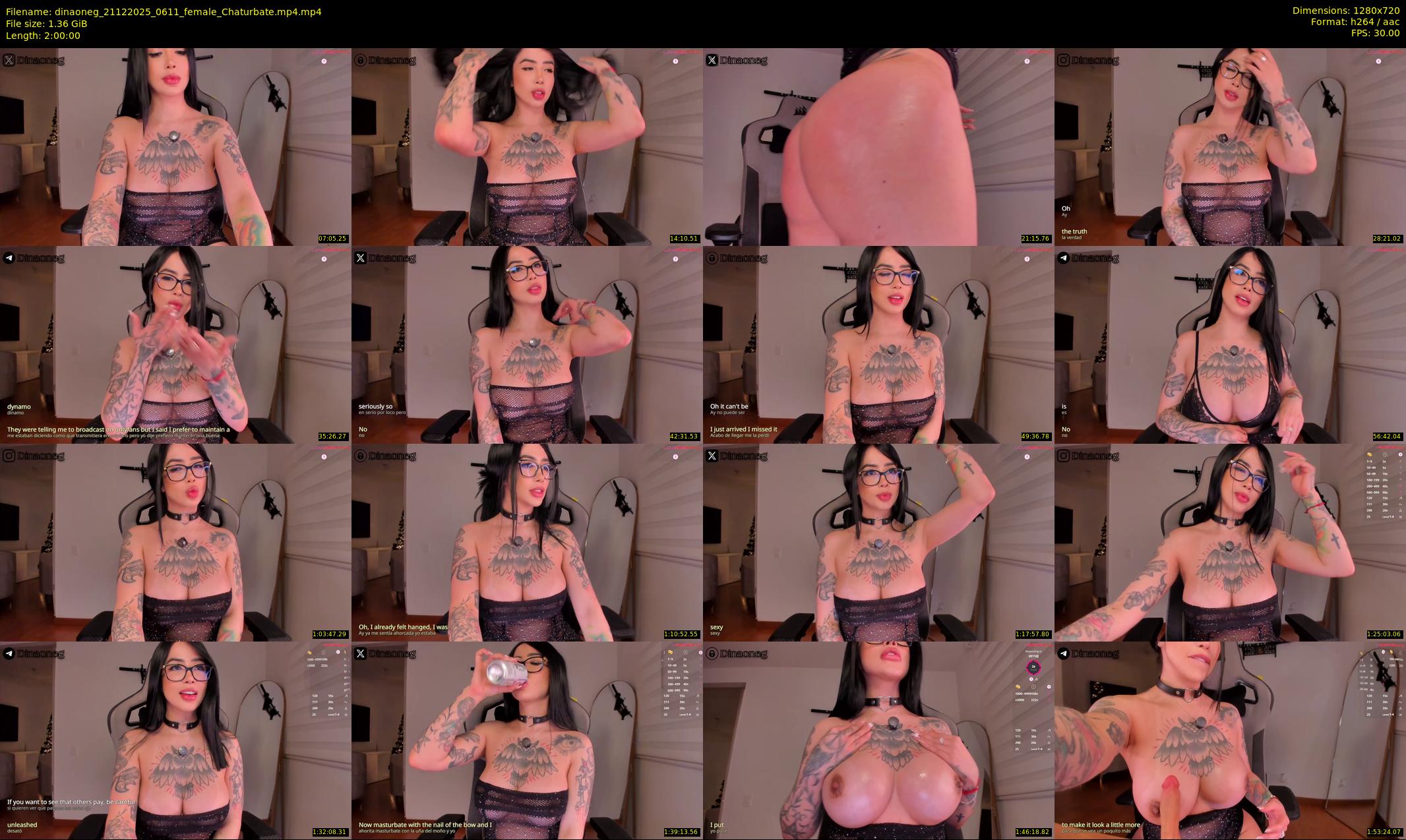 dinaoneg — 120 minute Chaturbate female cam show recording, 720p, Dec 21, 2025