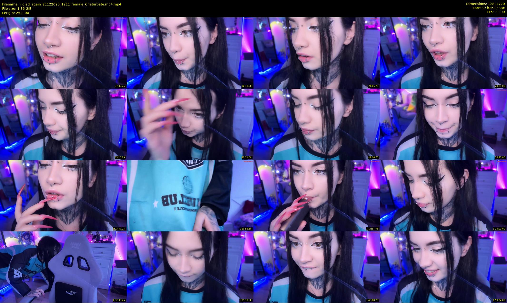 i_died_again — 120 minute Chaturbate female cam show recording, 720p, Dec 21, 2025