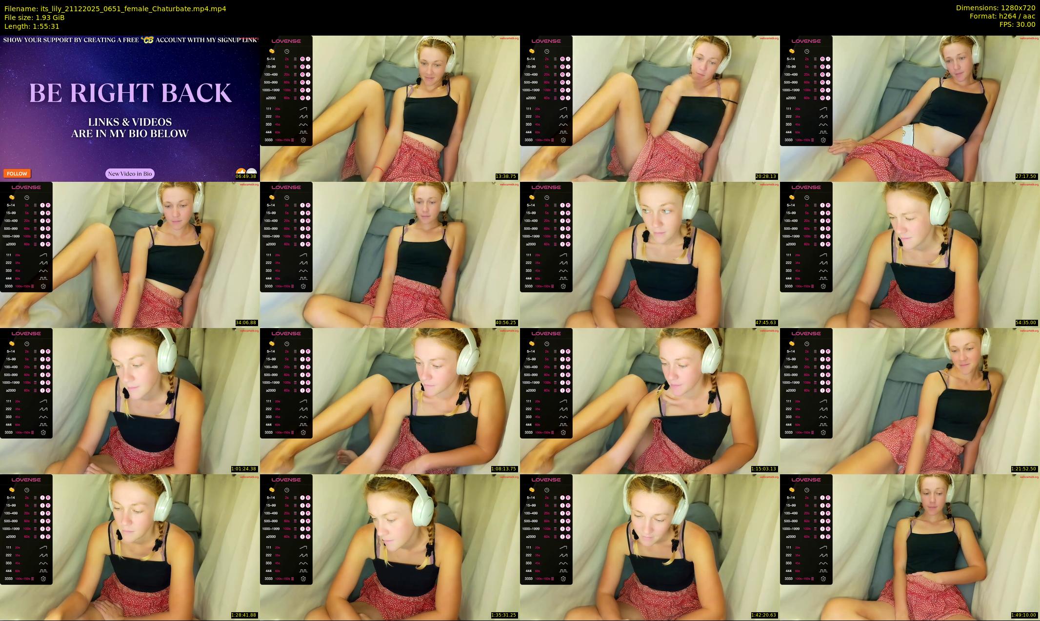 its_lily — 116 minute Chaturbate female cam show recording, 720p, Dec 21, 2025