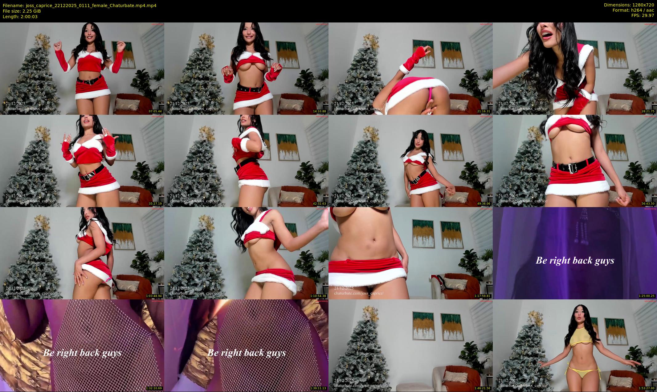 joss_caprice — 121 minute Chaturbate female cam show recording, 720p, Dec 22, 2025