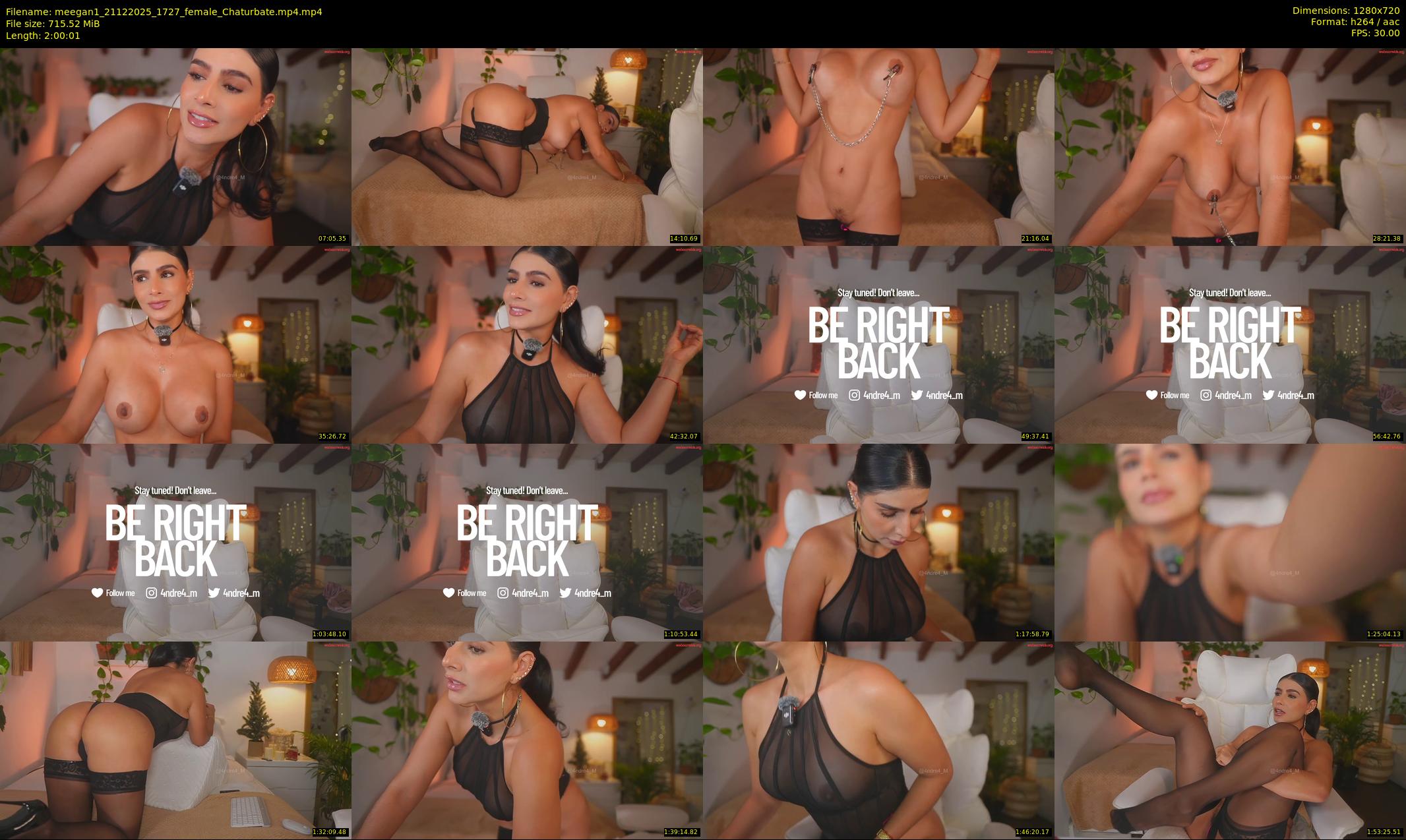 meegan1 — 121 minute Chaturbate female cam show recording, 720p, Dec 21, 2025
