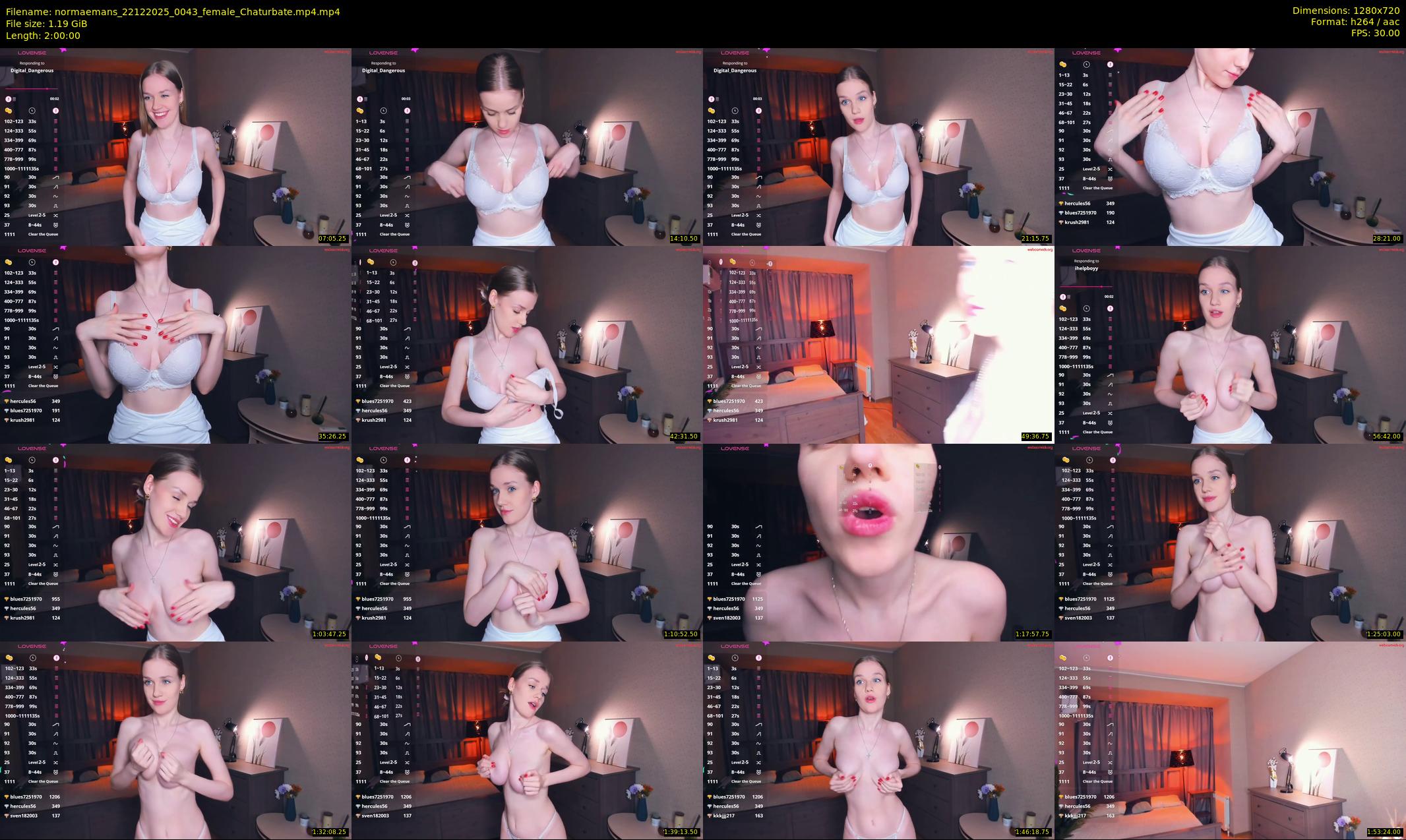 normaemans — 120 minute Chaturbate female cam show recording, 720p, Dec 22, 2025