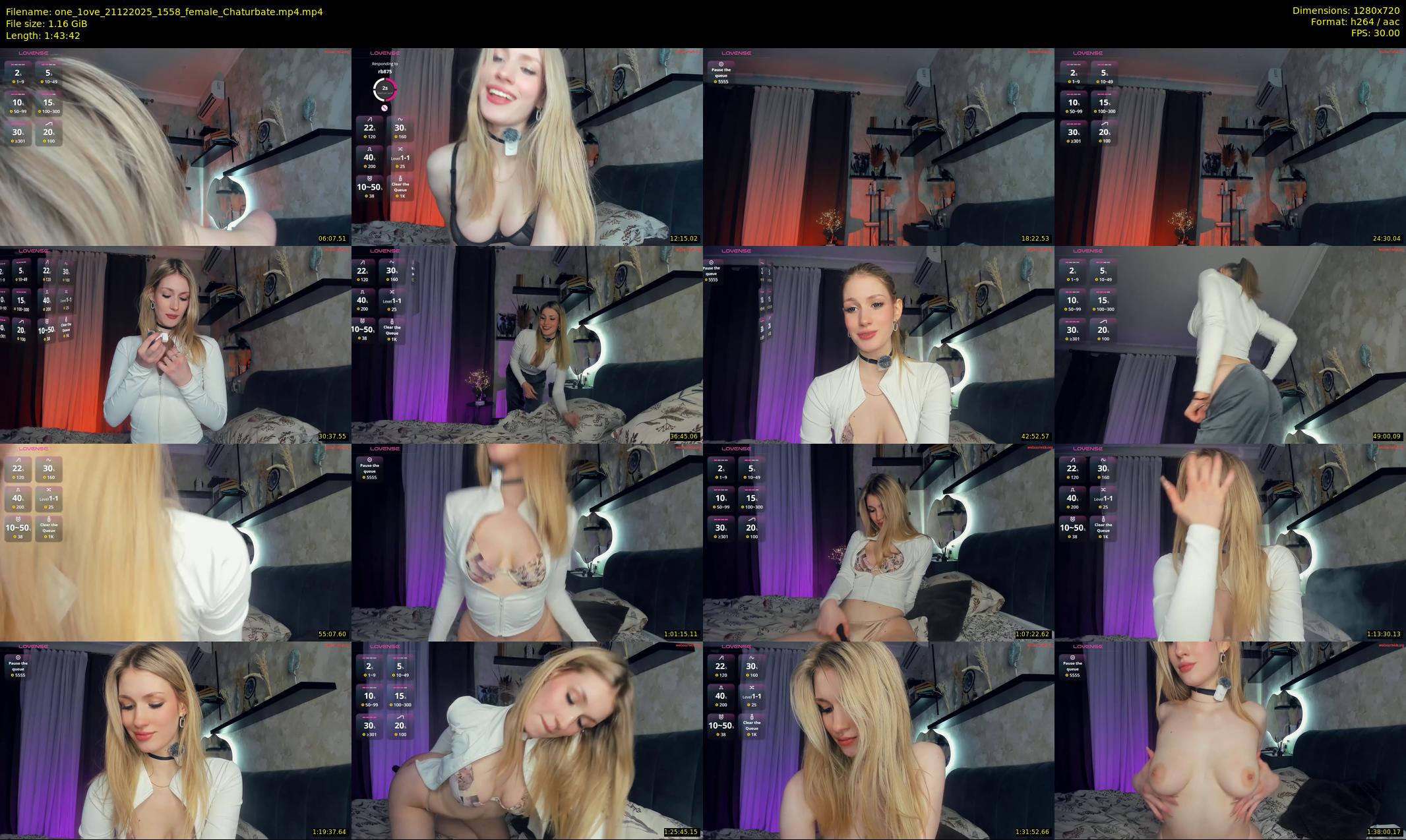 one_1ove — 104 minute Chaturbate female cam show recording, 720p, Dec 21, 2025