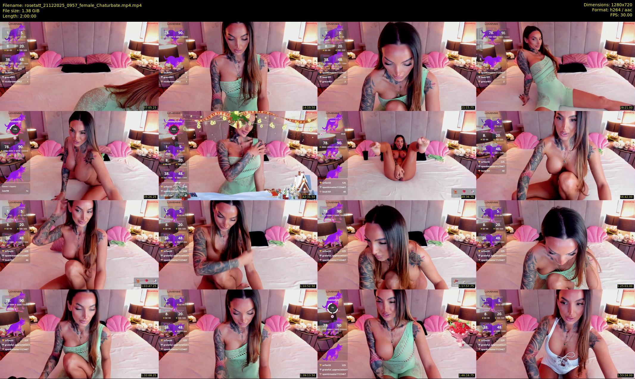 rosetatt — 120 minute Chaturbate female cam show recording, 720p, Dec 21, 2025