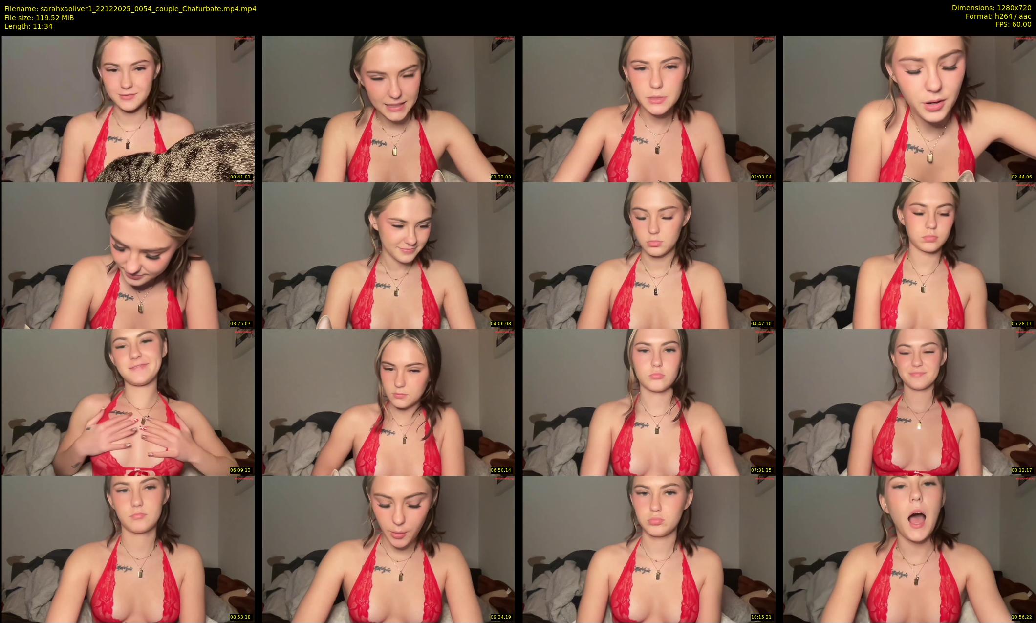 sarahxaoliver1 — 12 minute Chaturbate couple cam show recording, 720p, Dec 22, 2025