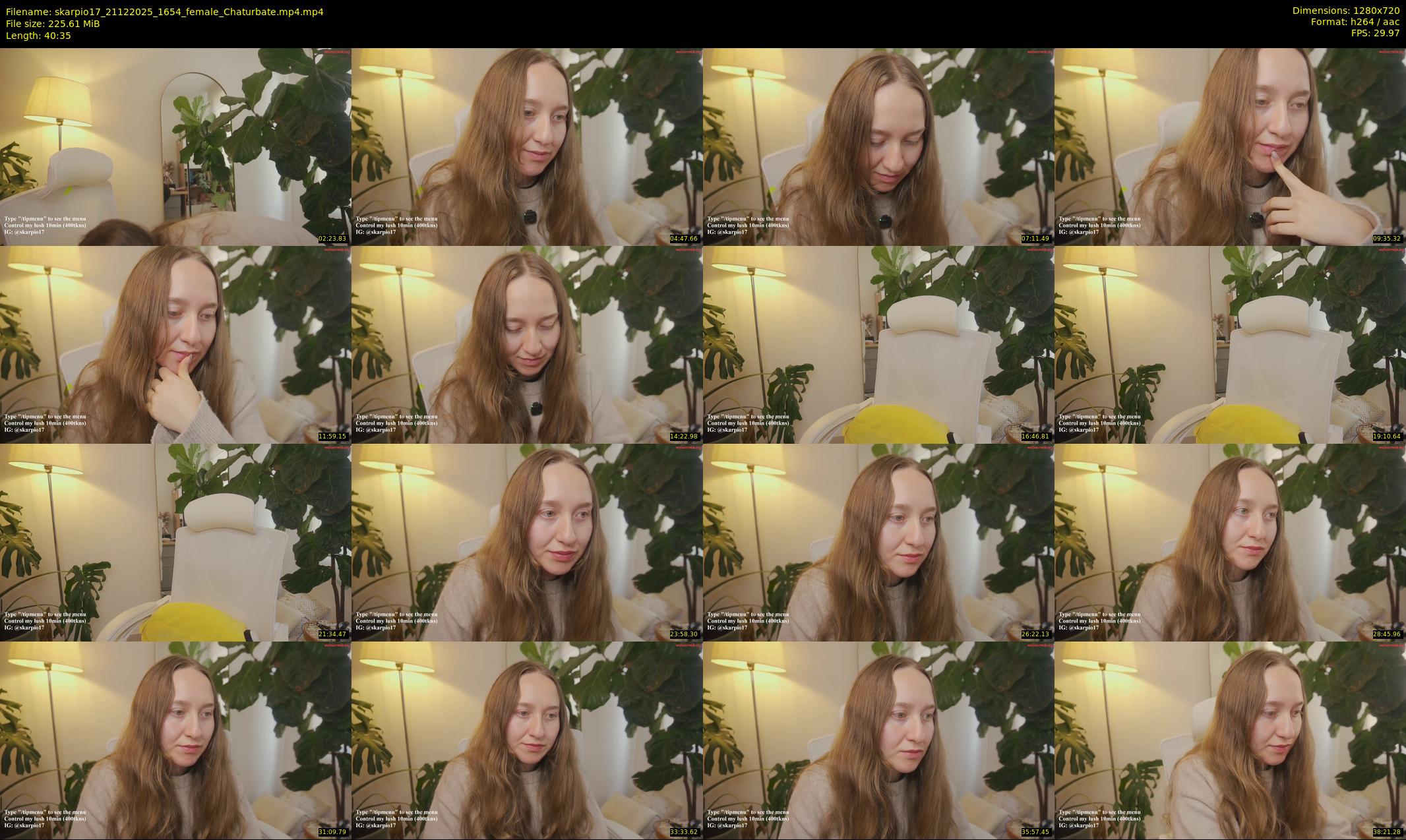 skarpio17 — 41 minute Chaturbate female cam show recording, 720p, Dec 21, 2025