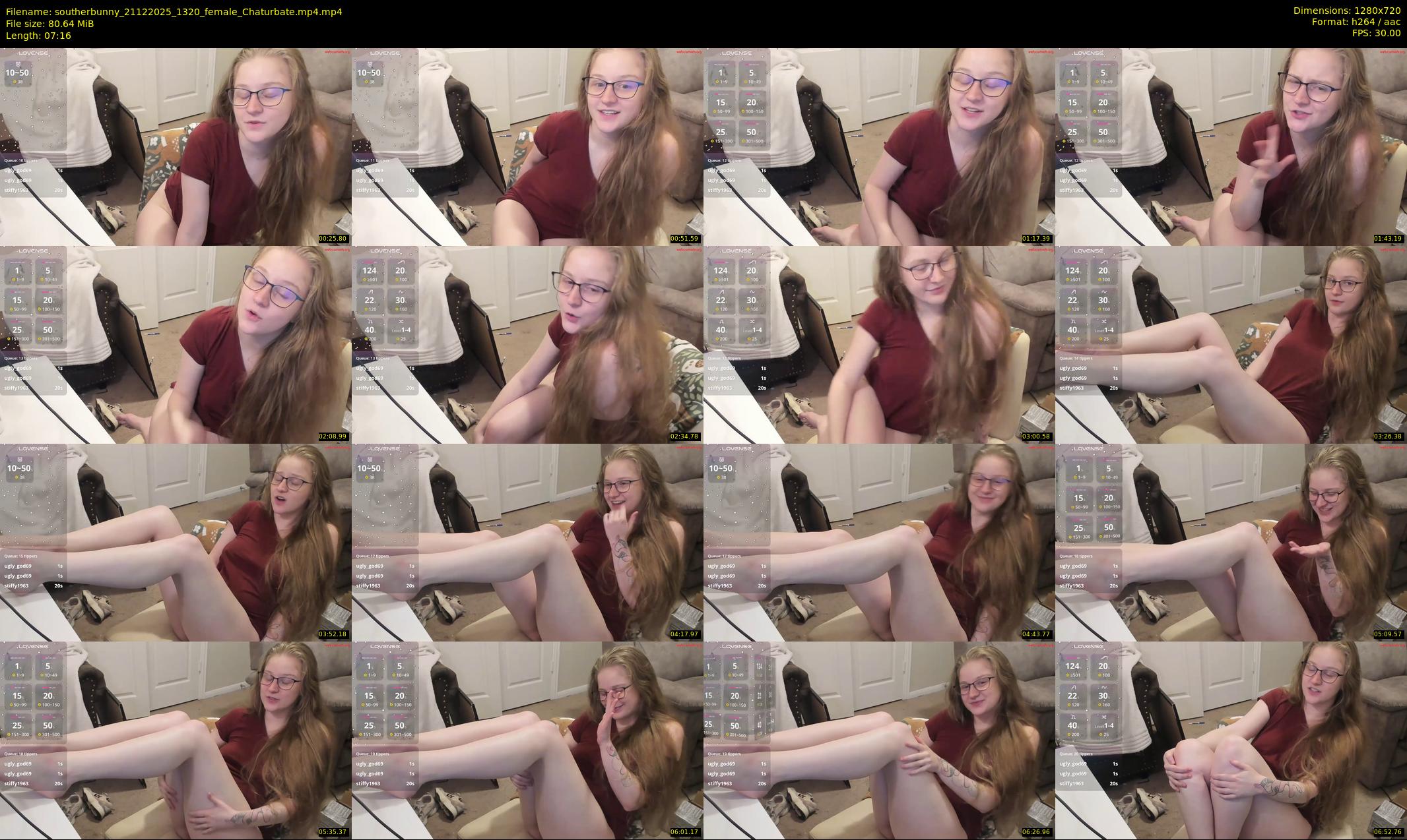 southerbunny — 8 minute Chaturbate female cam show recording, 720p, Dec 21, 2025