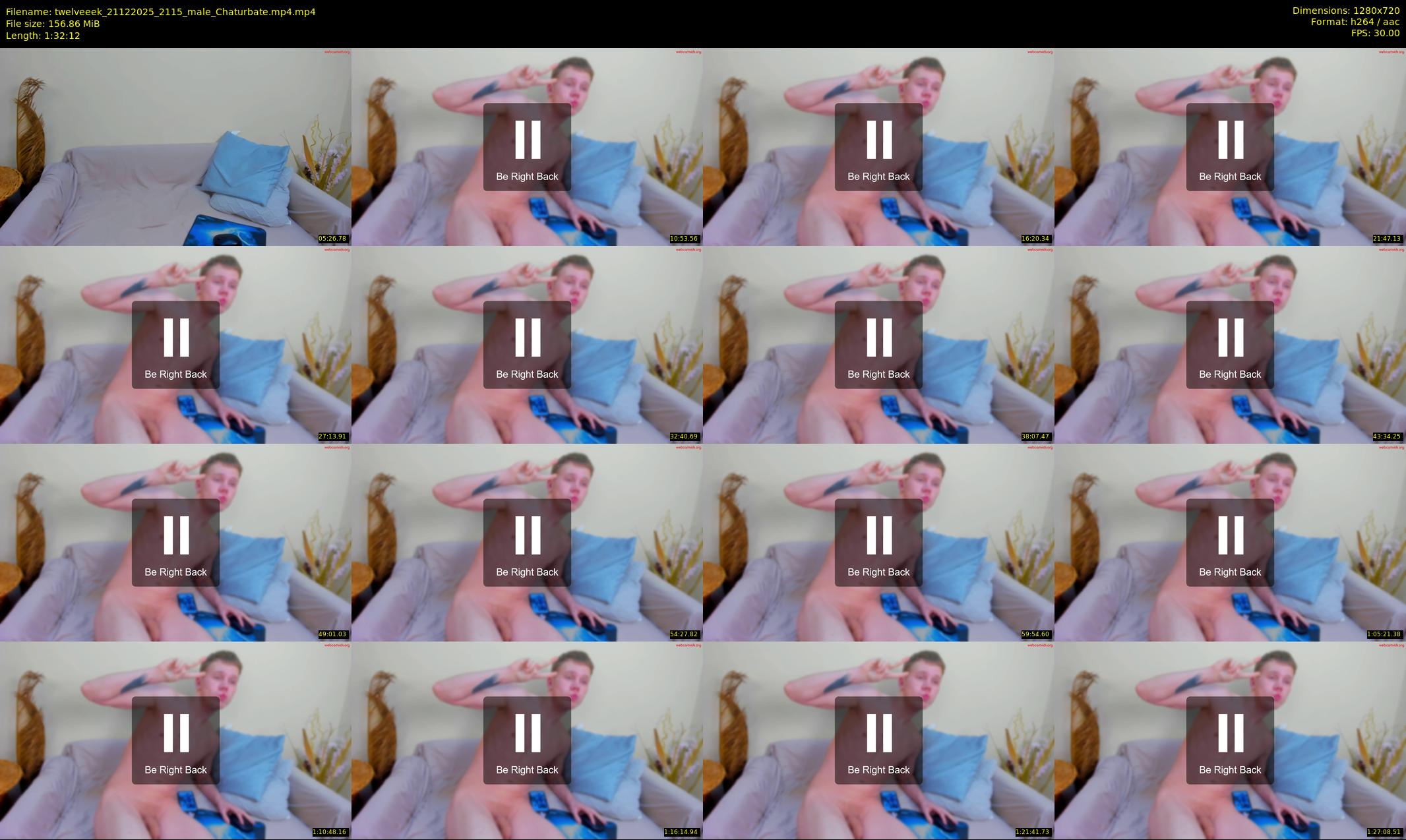 twelveeek — 93 minute Chaturbate male cam show recording, 720p, Dec 21, 2025