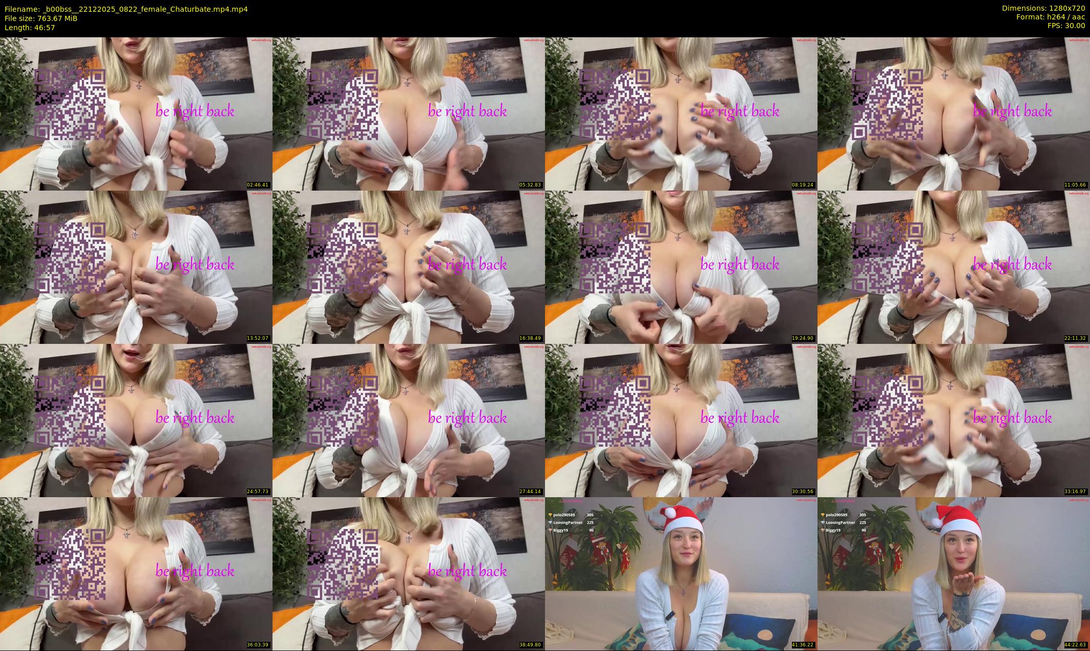 _b00bss_ — 47 minute Chaturbate female cam show recording, 720p, Dec 22, 2025