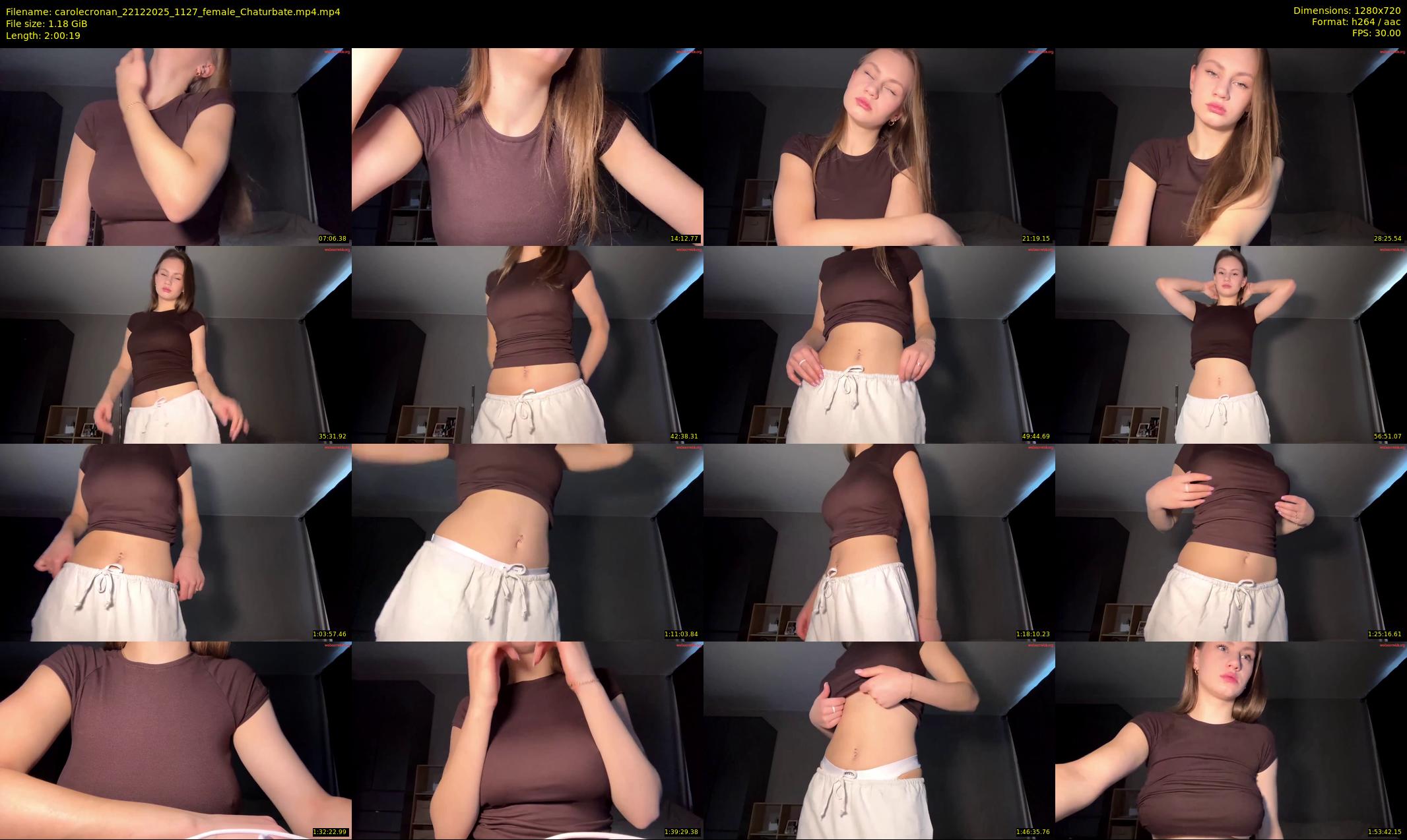 carolecronan — 121 minute Chaturbate female cam show recording, 720p, Dec 22, 2025