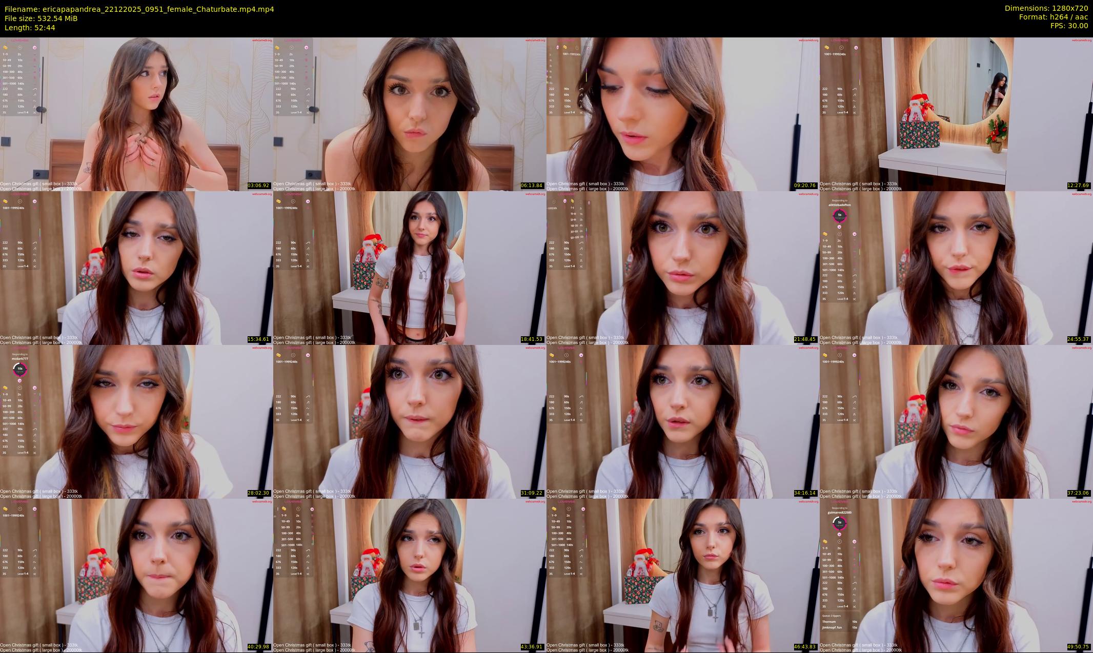 ericapapandrea — 53 minute Chaturbate female cam show recording, 720p, Dec 22, 2025