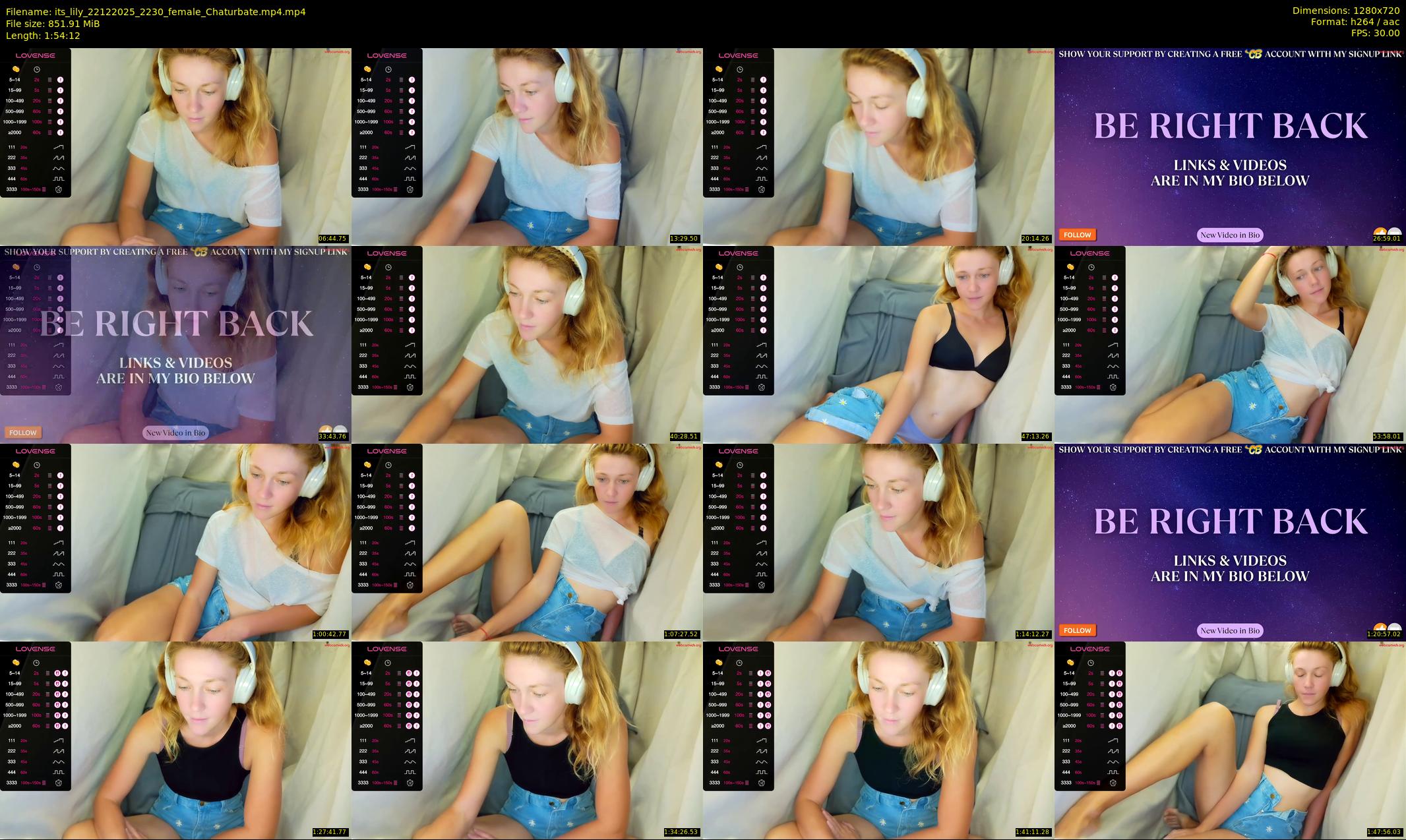 its_lily — 115 minute Chaturbate female cam show recording, 720p, Dec 22, 2025