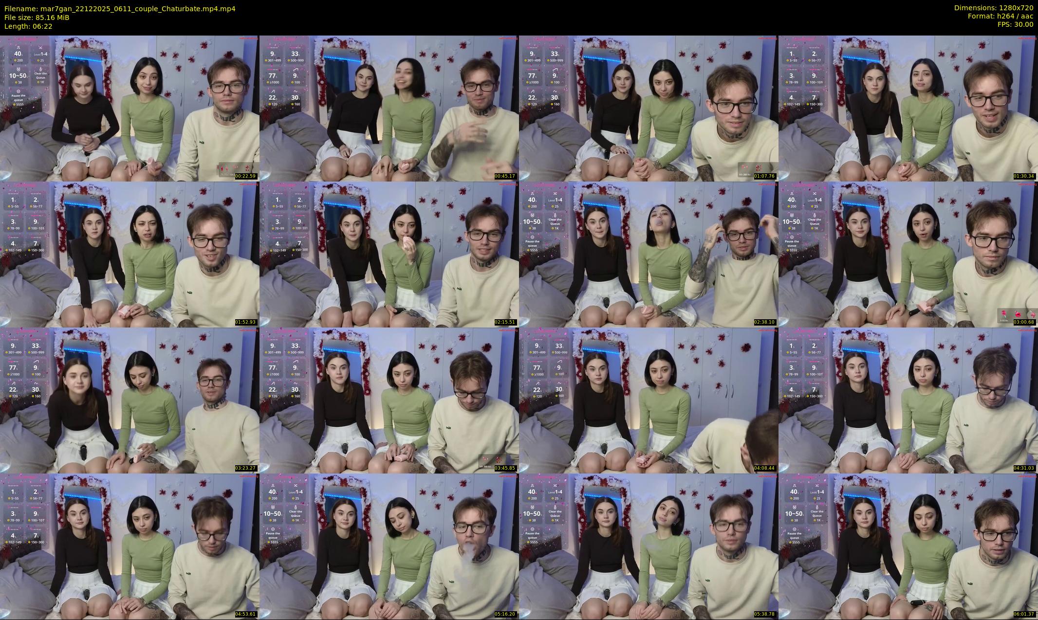mar7gan — 7 minute Chaturbate couple cam show recording, 720p, Dec 22, 2025