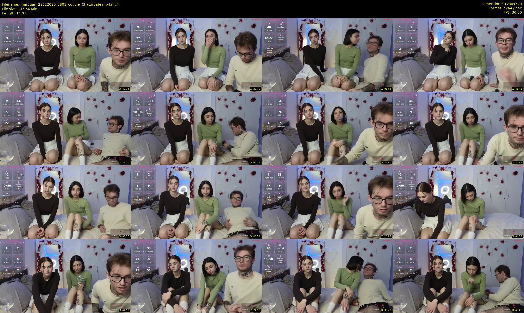 mar7gan — 12 minute Chaturbate couple cam show recording, 720p, Dec 22, 2025
