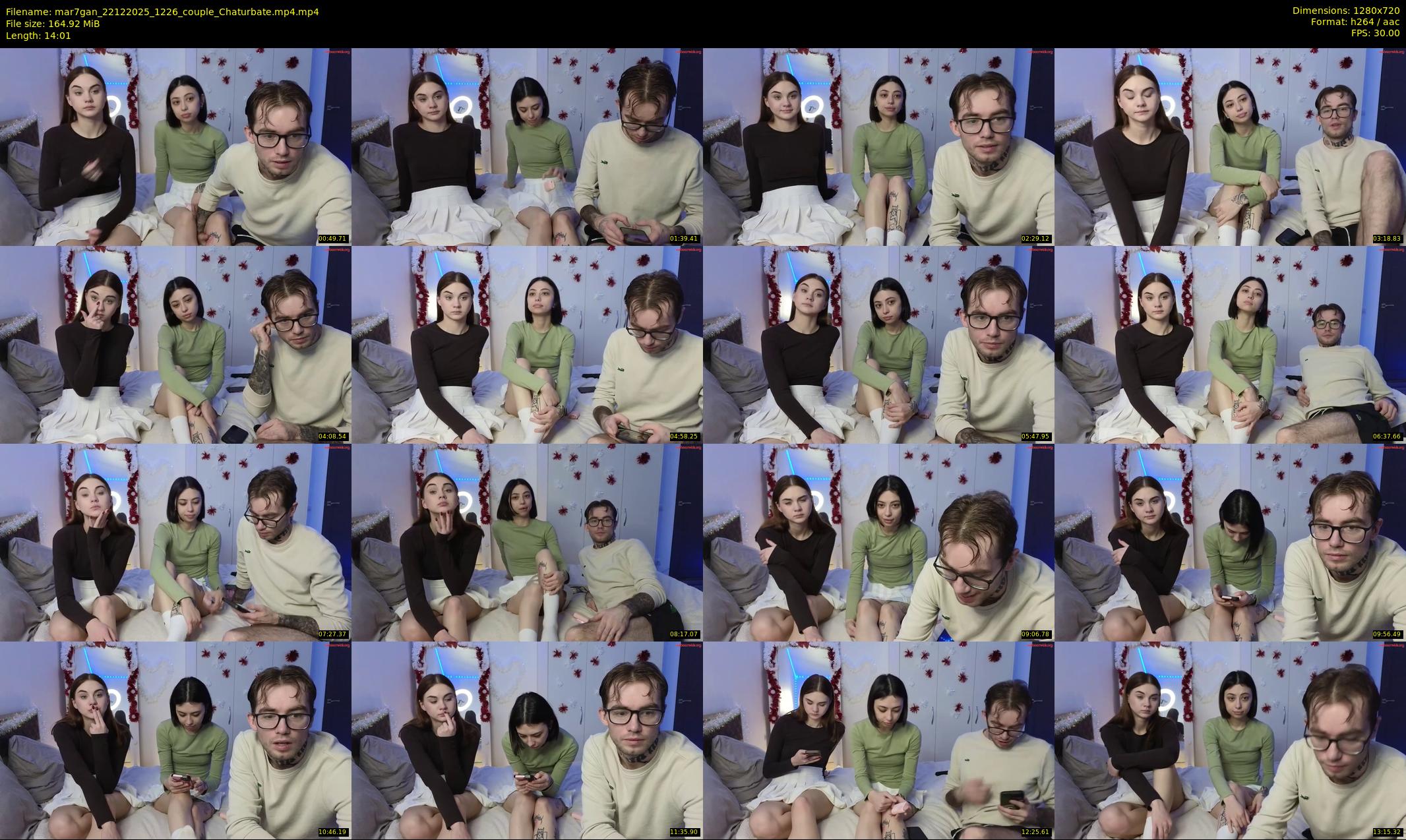 mar7gan — 15 minute Chaturbate couple cam show recording, 720p, Dec 22, 2025