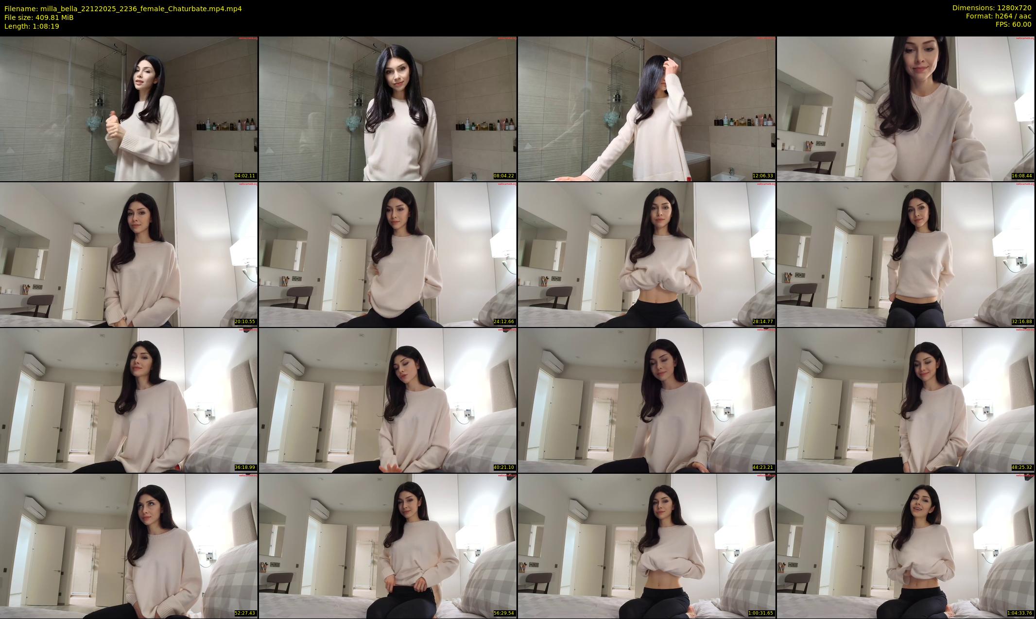 milla_bella — 69 minute Chaturbate female cam show recording, 720p, Dec 22, 2025