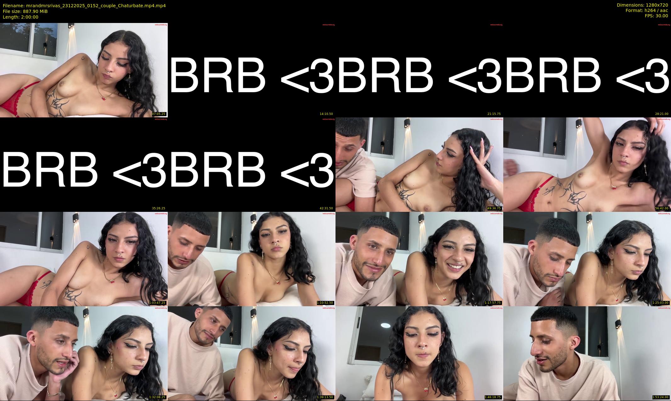 mrandmrsrivas — 120 minute Chaturbate couple cam show recording, 720p, Dec 23, 2025
