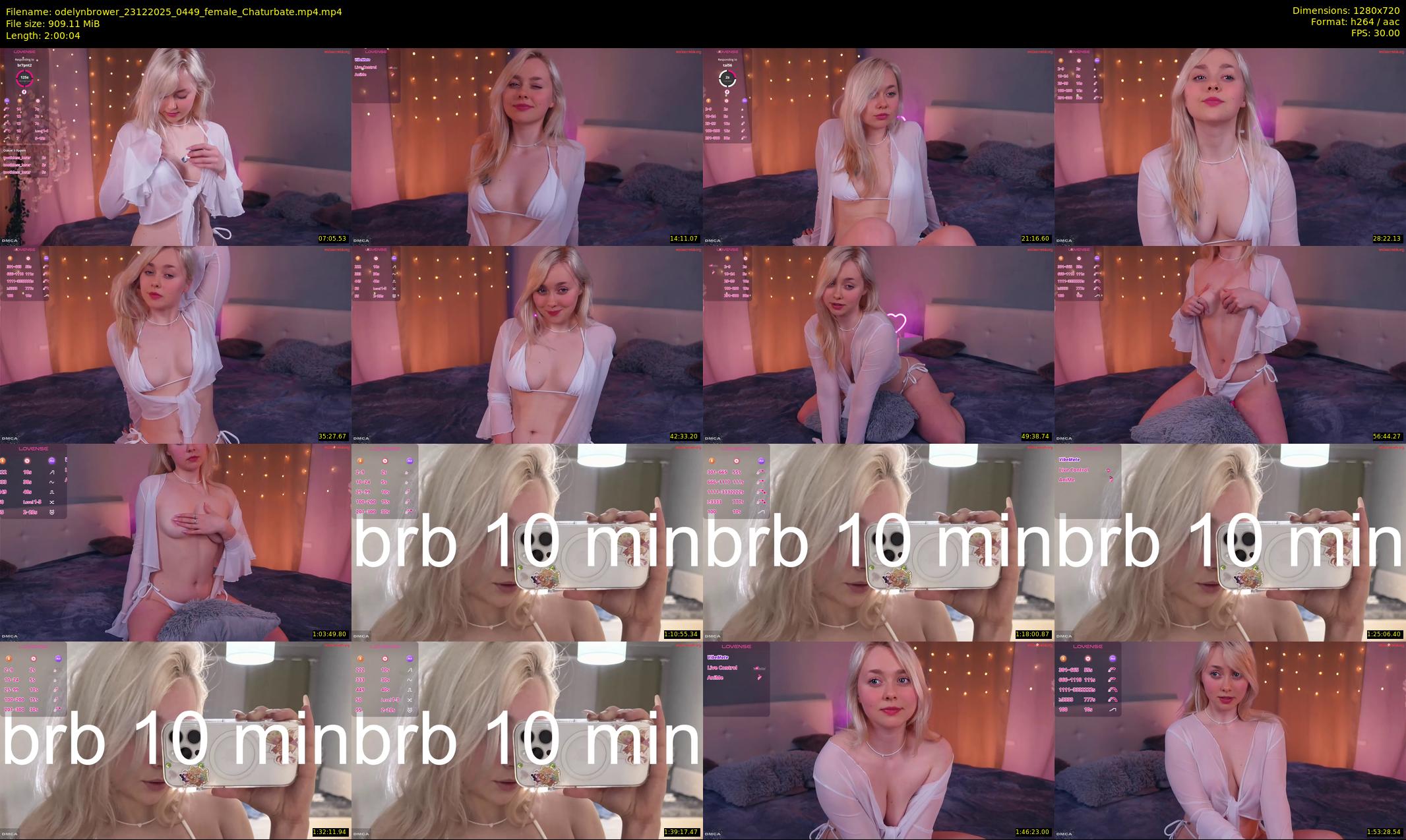 odelynbrower — 121 minute Chaturbate female cam show recording, 720p, Dec 23, 2025