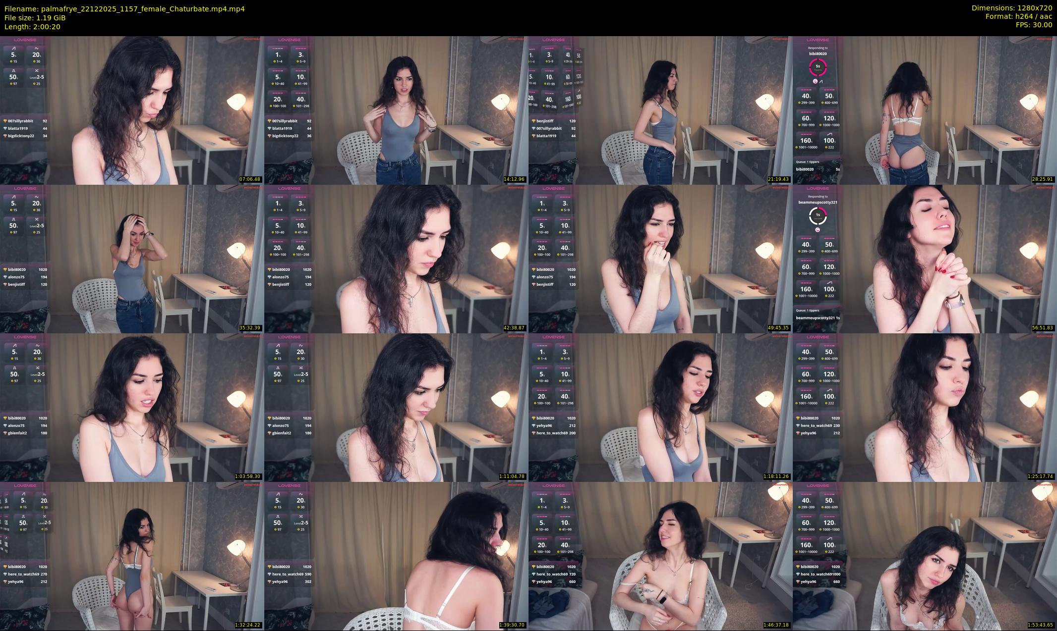 palmafrye — 121 minute Chaturbate female cam show recording, 720p, Dec 22, 2025