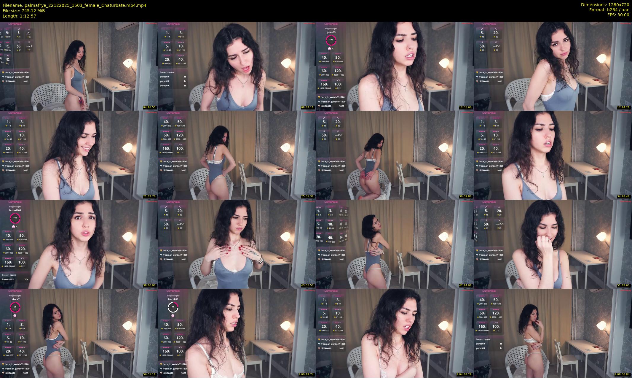 palmafrye — 73 minute Chaturbate female cam show recording, 720p, Dec 22, 2025