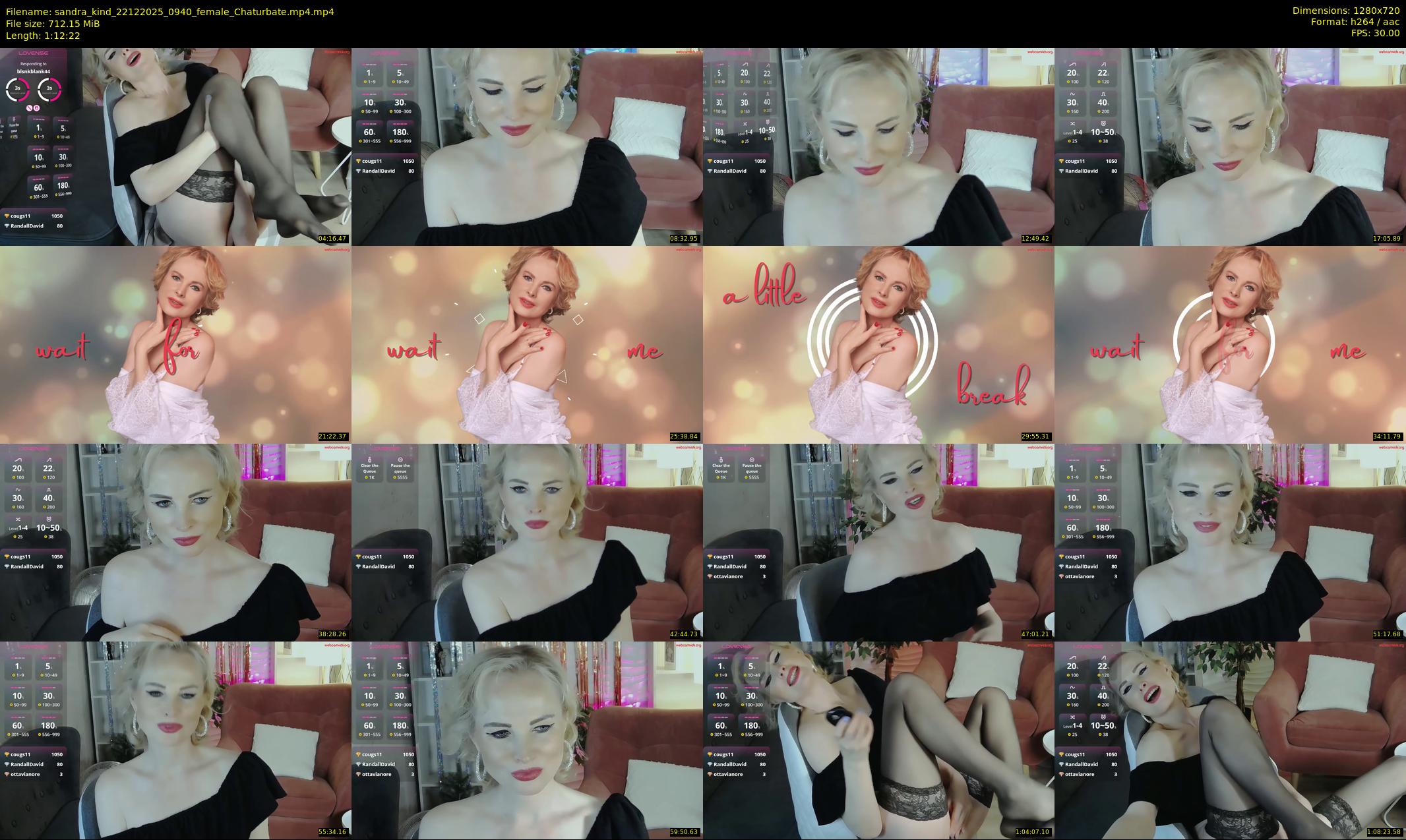 sandra_kind — 73 minute Chaturbate female cam show recording, 720p, Dec 22, 2025