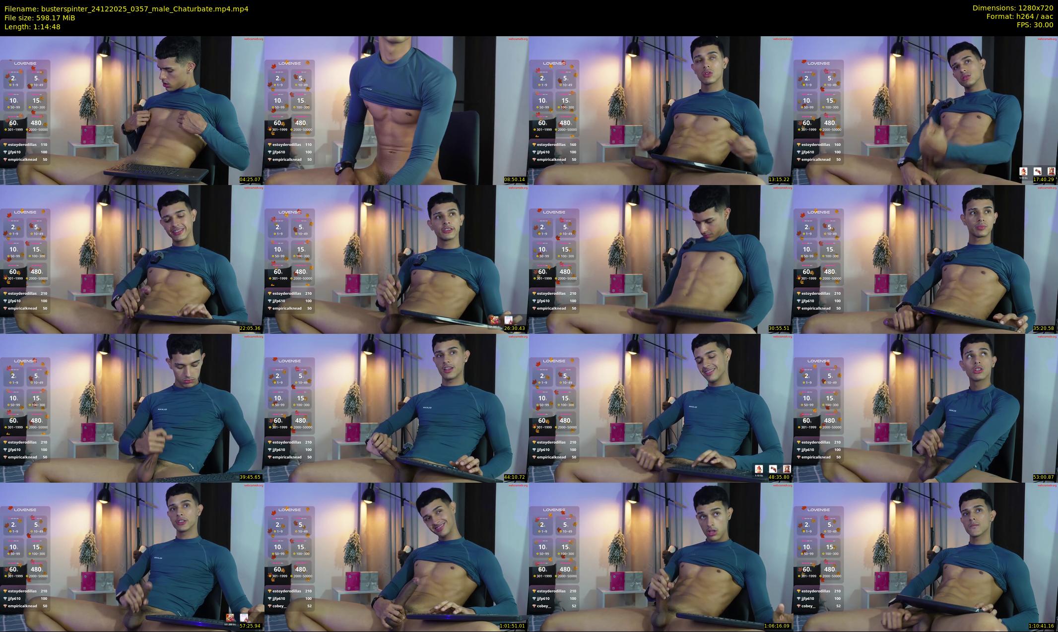 busterspinter — 75 minute Chaturbate male cam show recording, 720p, Dec 24, 2025