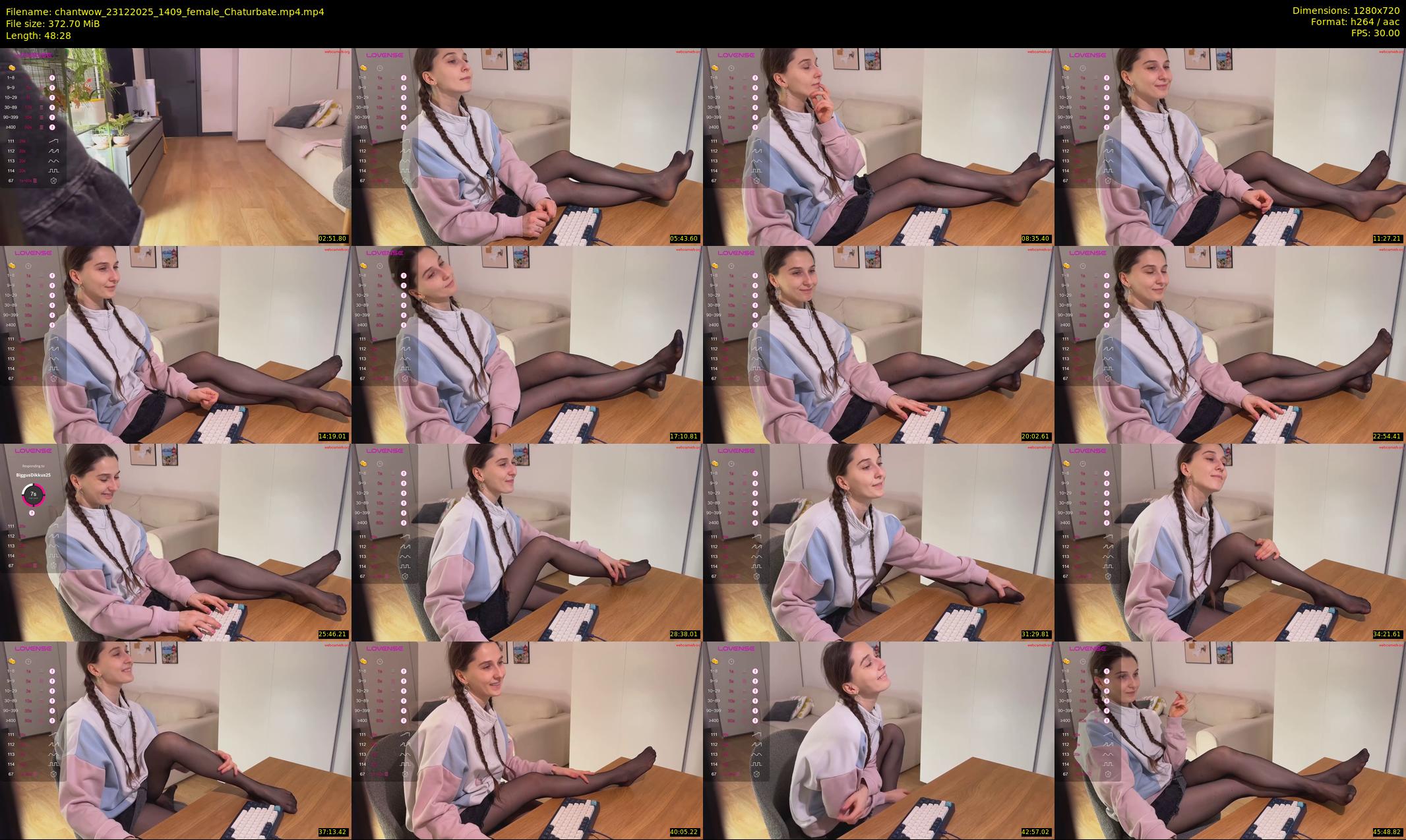 chantwow — 49 minute Chaturbate female cam show recording, 720p, Dec 23, 2025