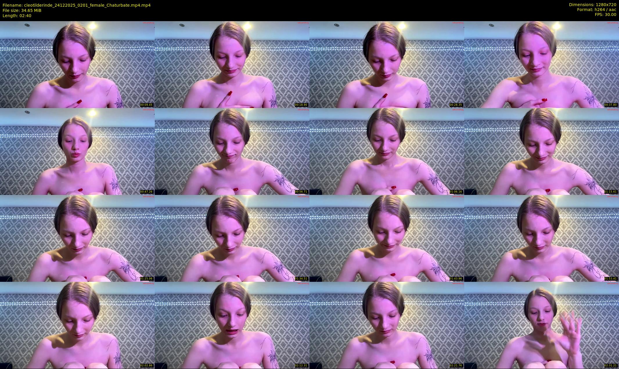 cleotilderinde — 3 minute Chaturbate female cam show recording, 720p, Dec 24, 2025