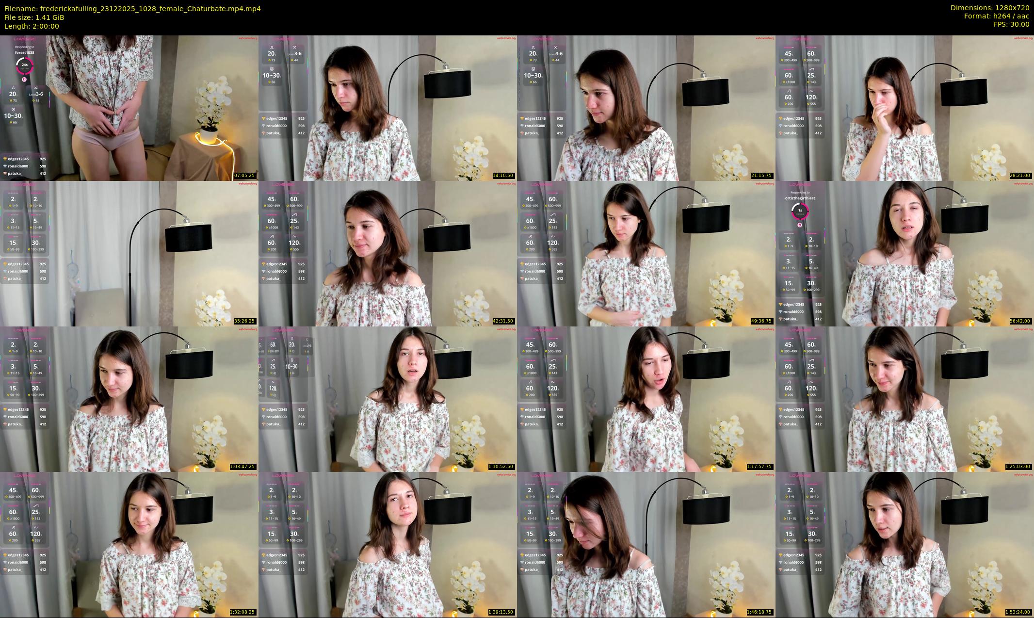 frederickafulling — 120 minute Chaturbate female cam show recording, 720p, Dec 23, 2025