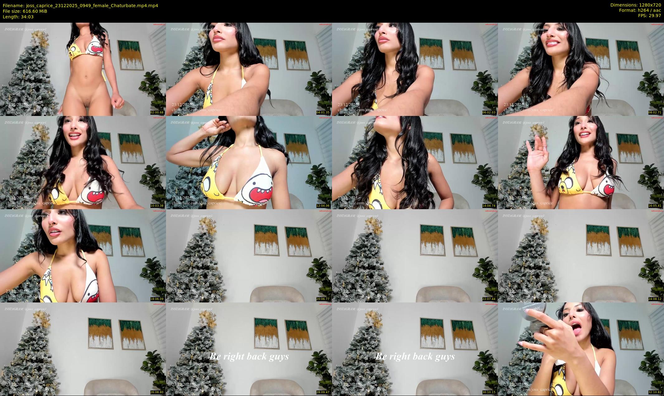 joss_caprice — 35 minute Chaturbate female cam show recording, 720p, Dec 23, 2025