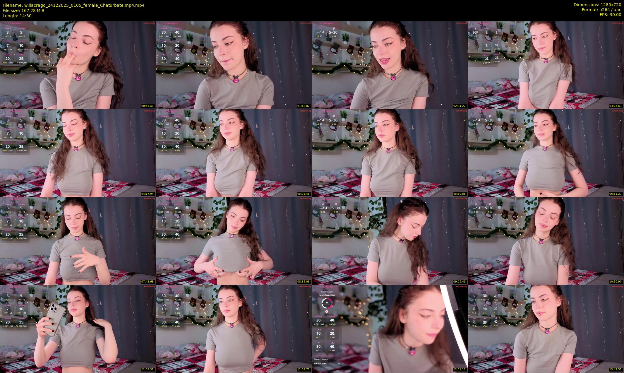 willacrago — 15 minute Chaturbate female cam show recording, 720p, Dec 24, 2025