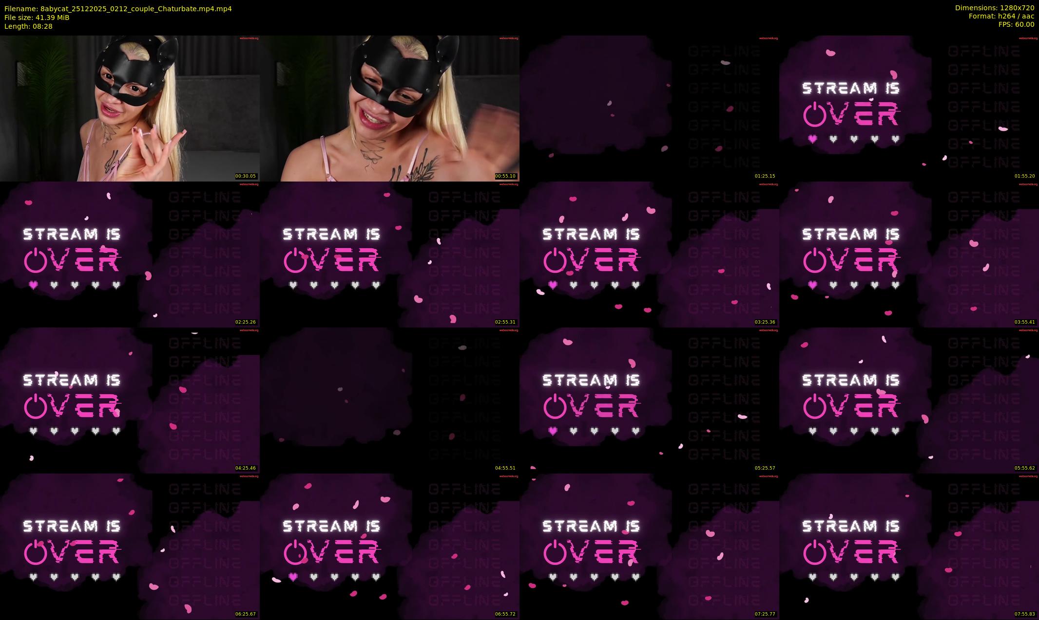 8abycat — 9 minute Chaturbate couple cam show recording, 720p, Dec 25, 2025