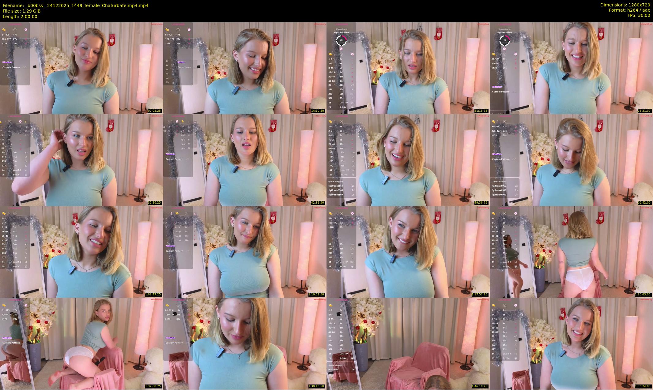 _b00bss_ — 120 minute Chaturbate female cam show recording, 720p, Dec 24, 2025