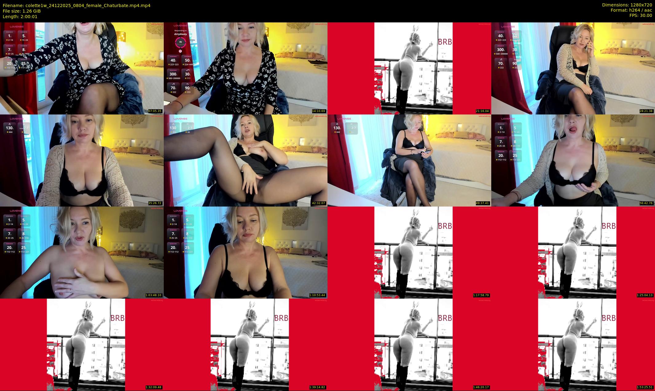colette1w — 121 minute Chaturbate female cam show recording, 720p, Dec 24, 2025