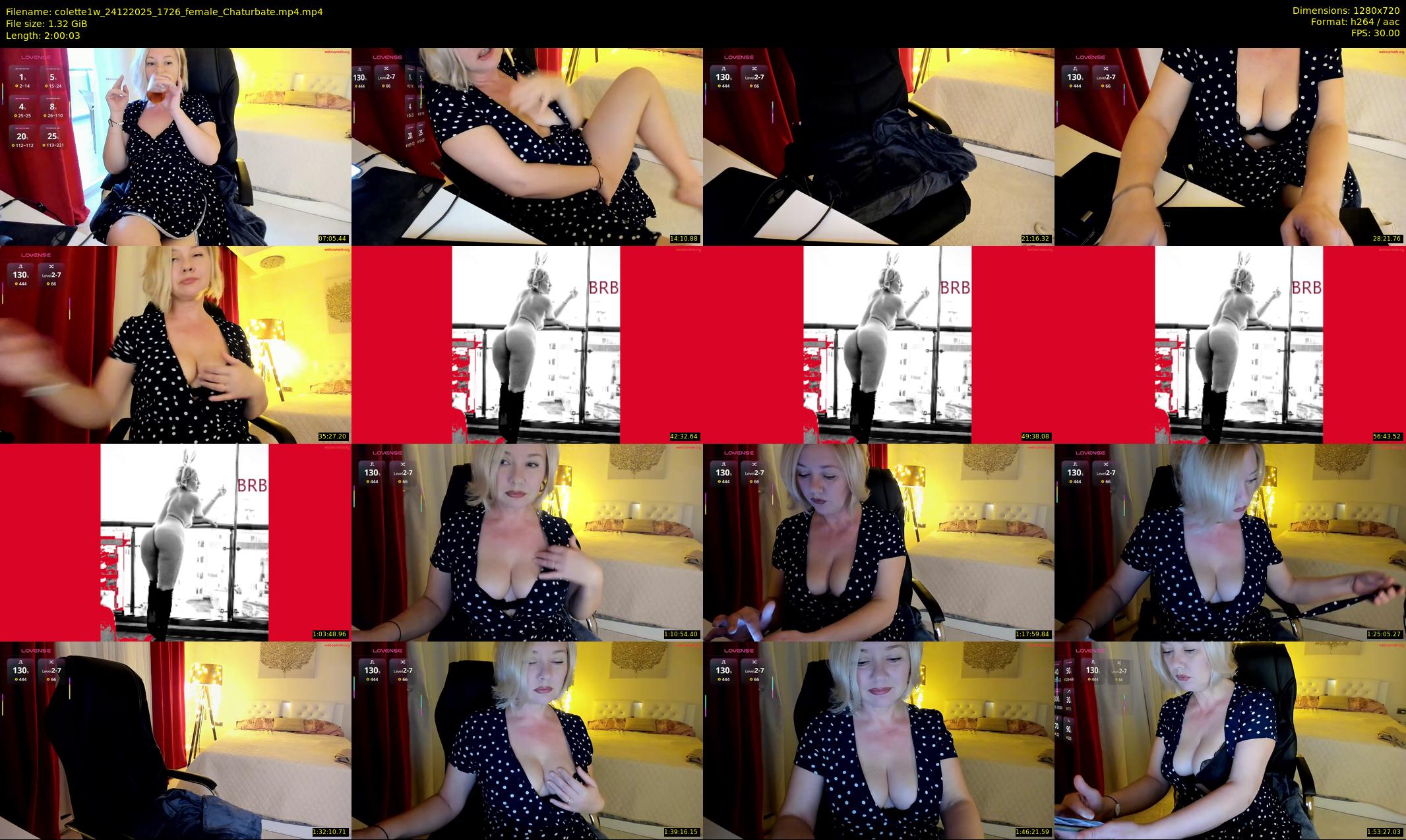colette1w — 121 minute Chaturbate female cam show recording, 720p, Dec 24, 2025