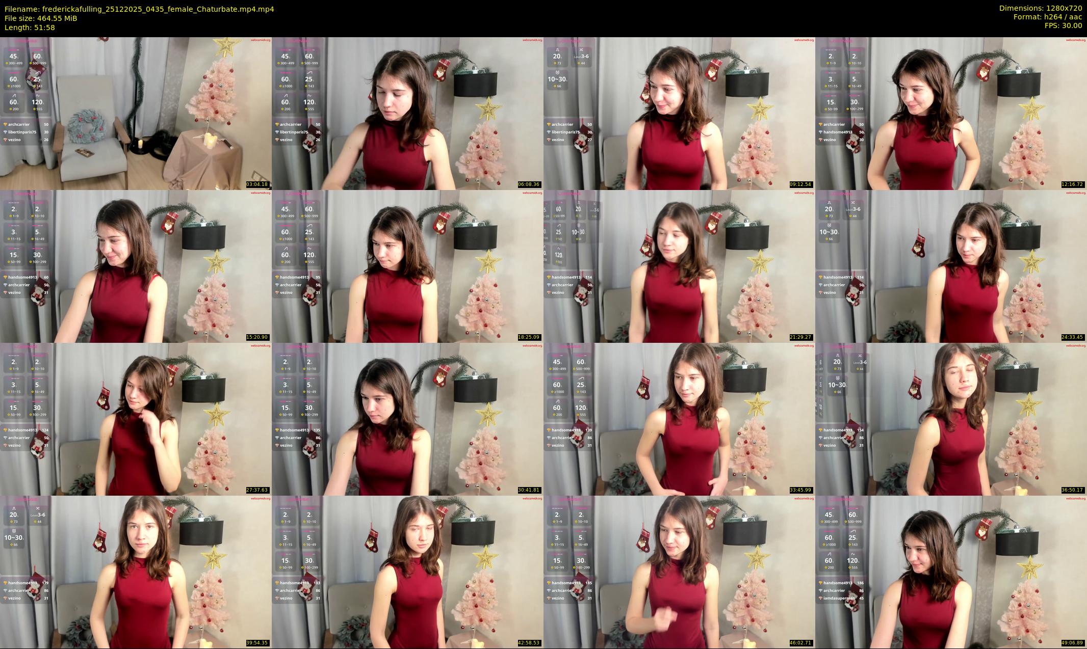 frederickafulling — 52 minute Chaturbate female cam show recording, 720p, Dec 25, 2025
