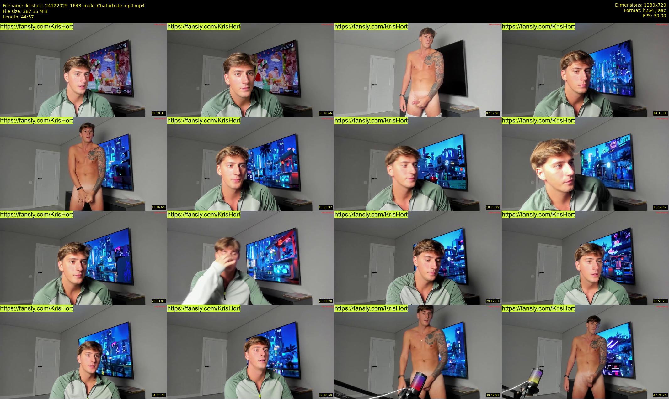 krishort — 45 minute Chaturbate male cam show recording, 720p, Dec 24, 2025