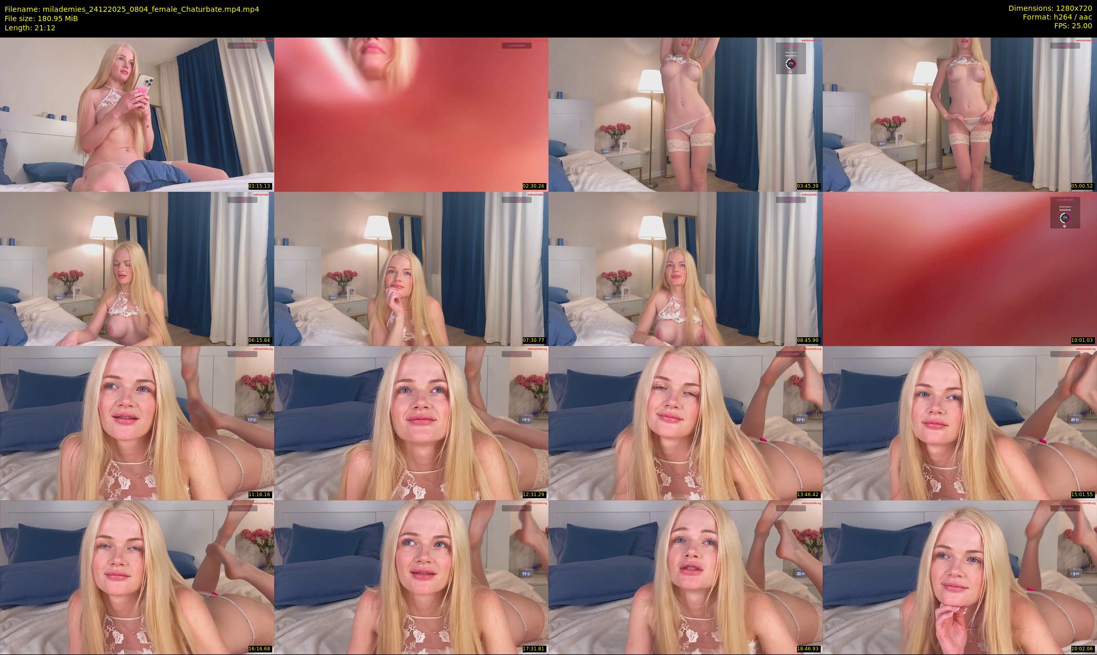 milademies — 22 minute Chaturbate female cam show recording, 720p, Dec 24, 2025