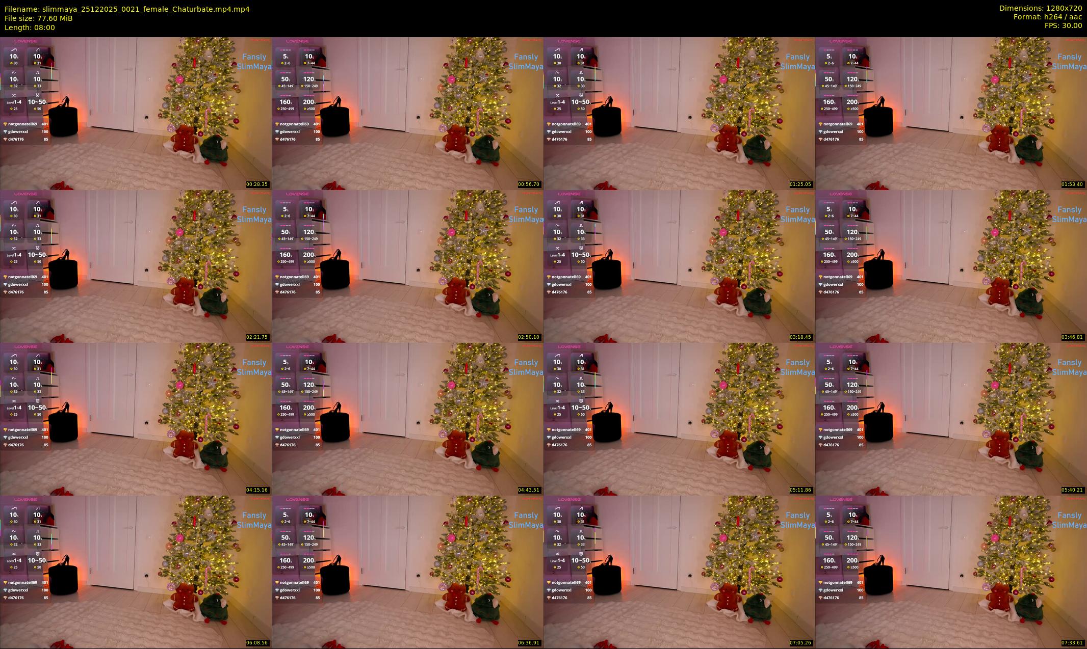 slimmaya — 8 minute Chaturbate female cam show recording, 720p, Dec 25, 2025