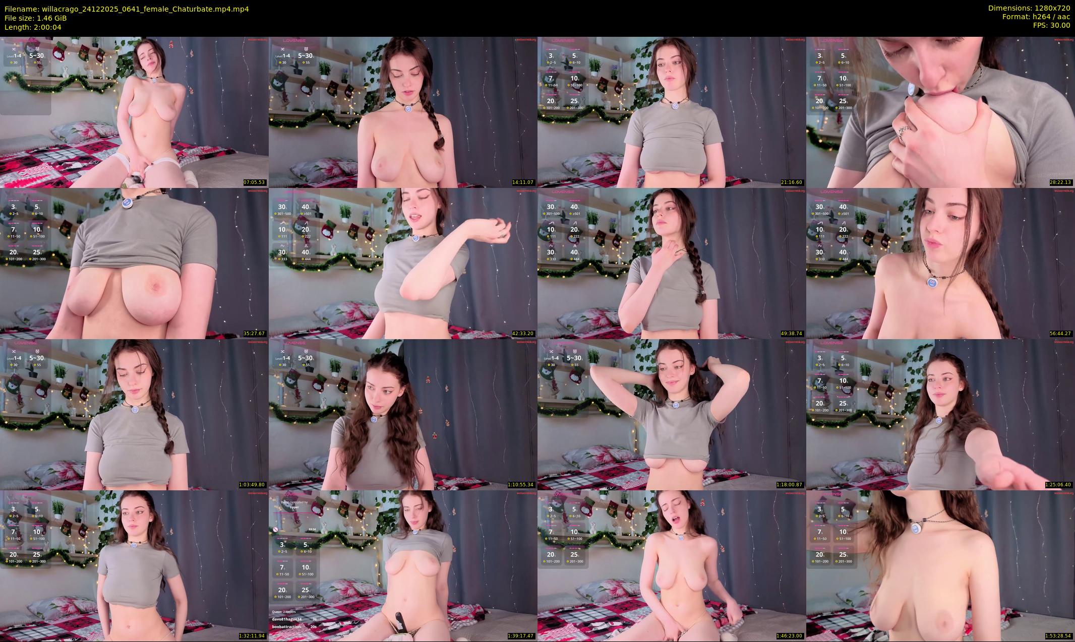 willacrago — 121 minute Chaturbate female cam show recording, 720p, Dec 24, 2025