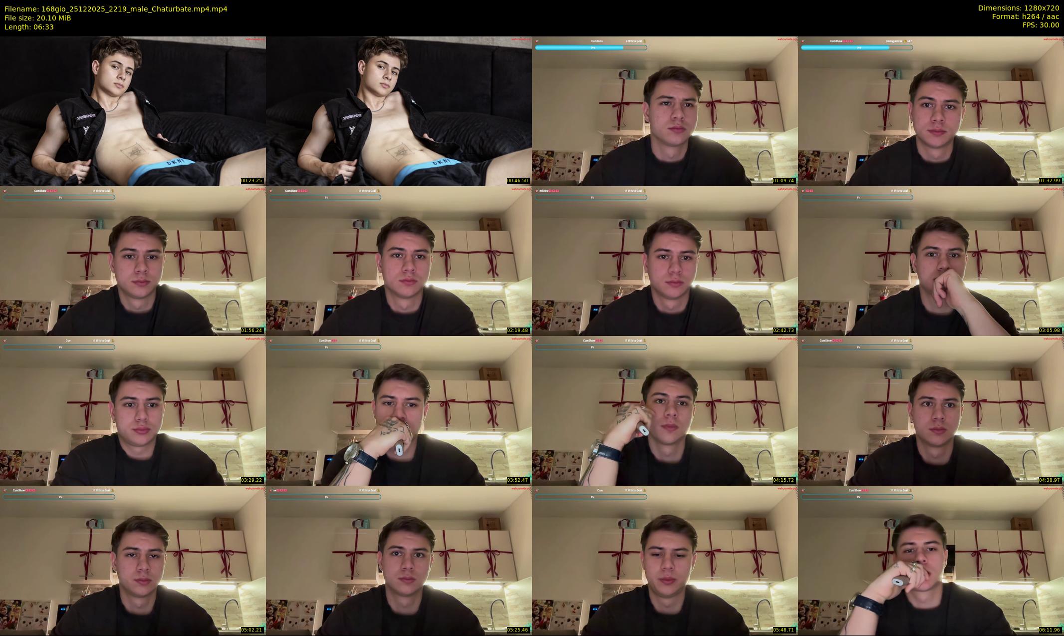 168gio — 7 minute Chaturbate male cam show recording, 720p, Dec 25, 2025