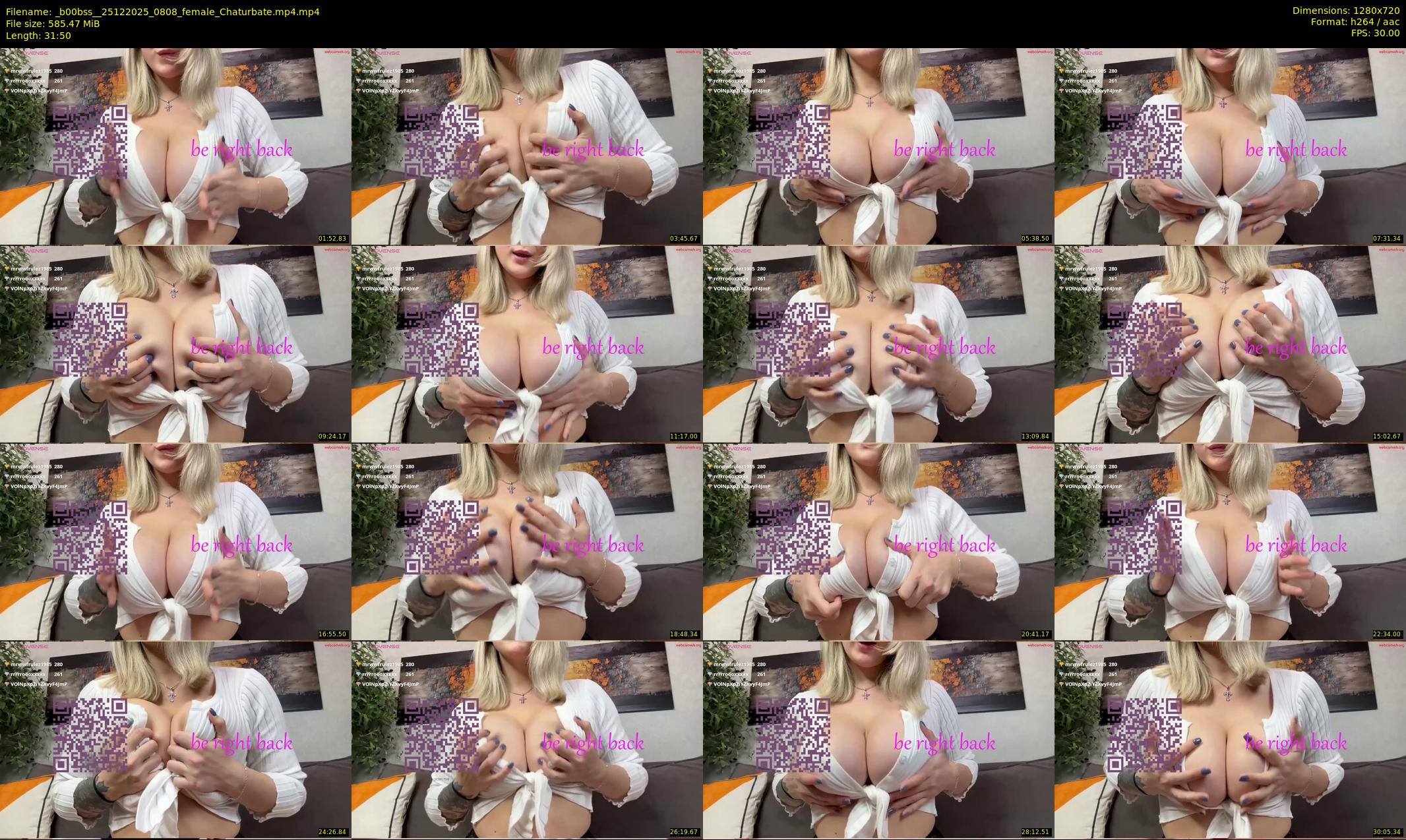 _b00bss_ — 32 minute Chaturbate female cam show recording, 720p, Dec 25, 2025