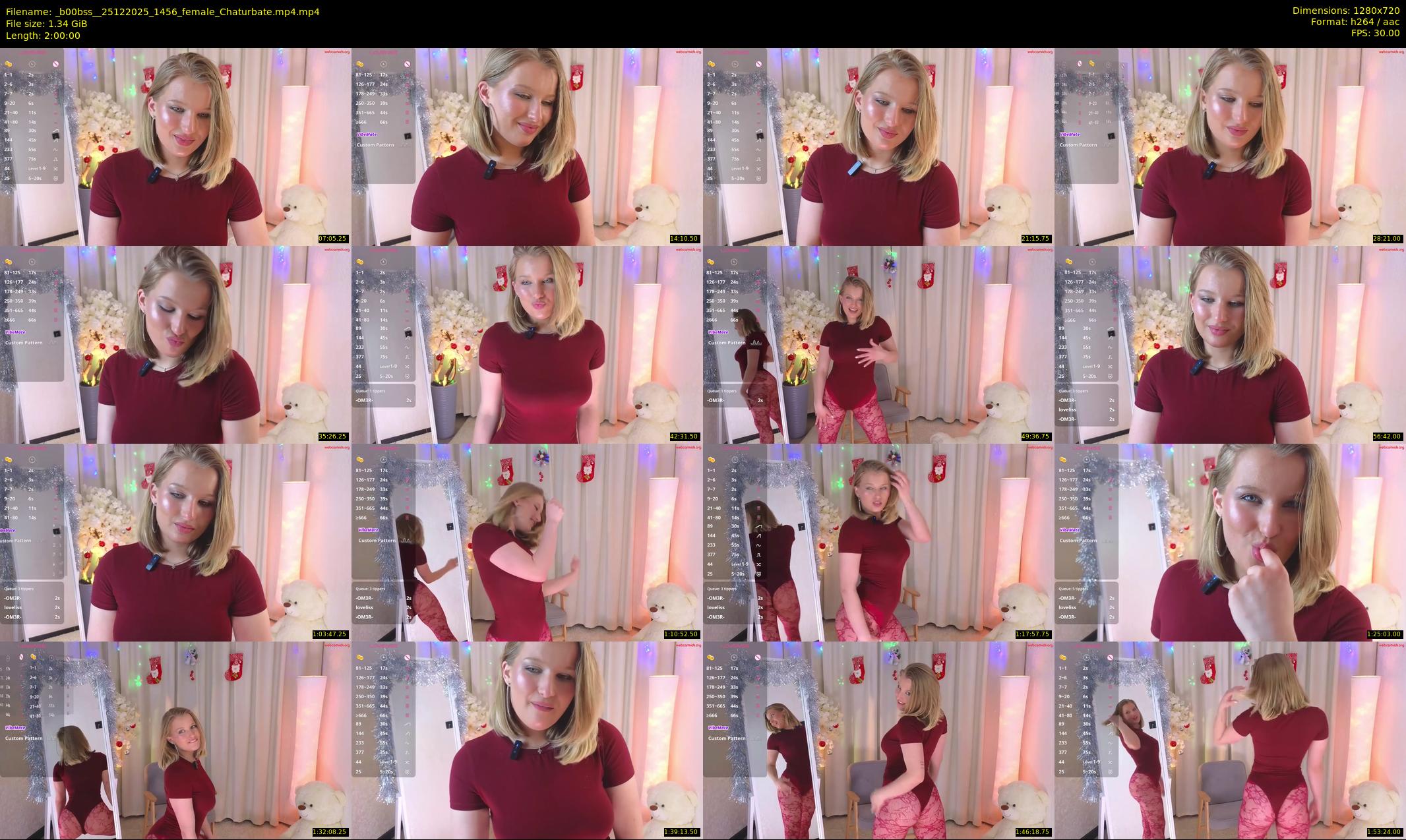 _b00bss_ — 120 minute Chaturbate female cam show recording, 720p, Dec 25, 2025