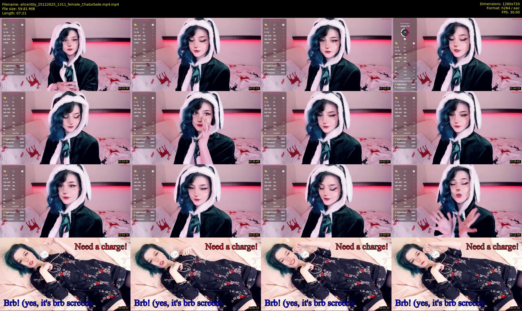 alicentity — 8 minute Chaturbate female cam show recording, 720p, Dec 25, 2025