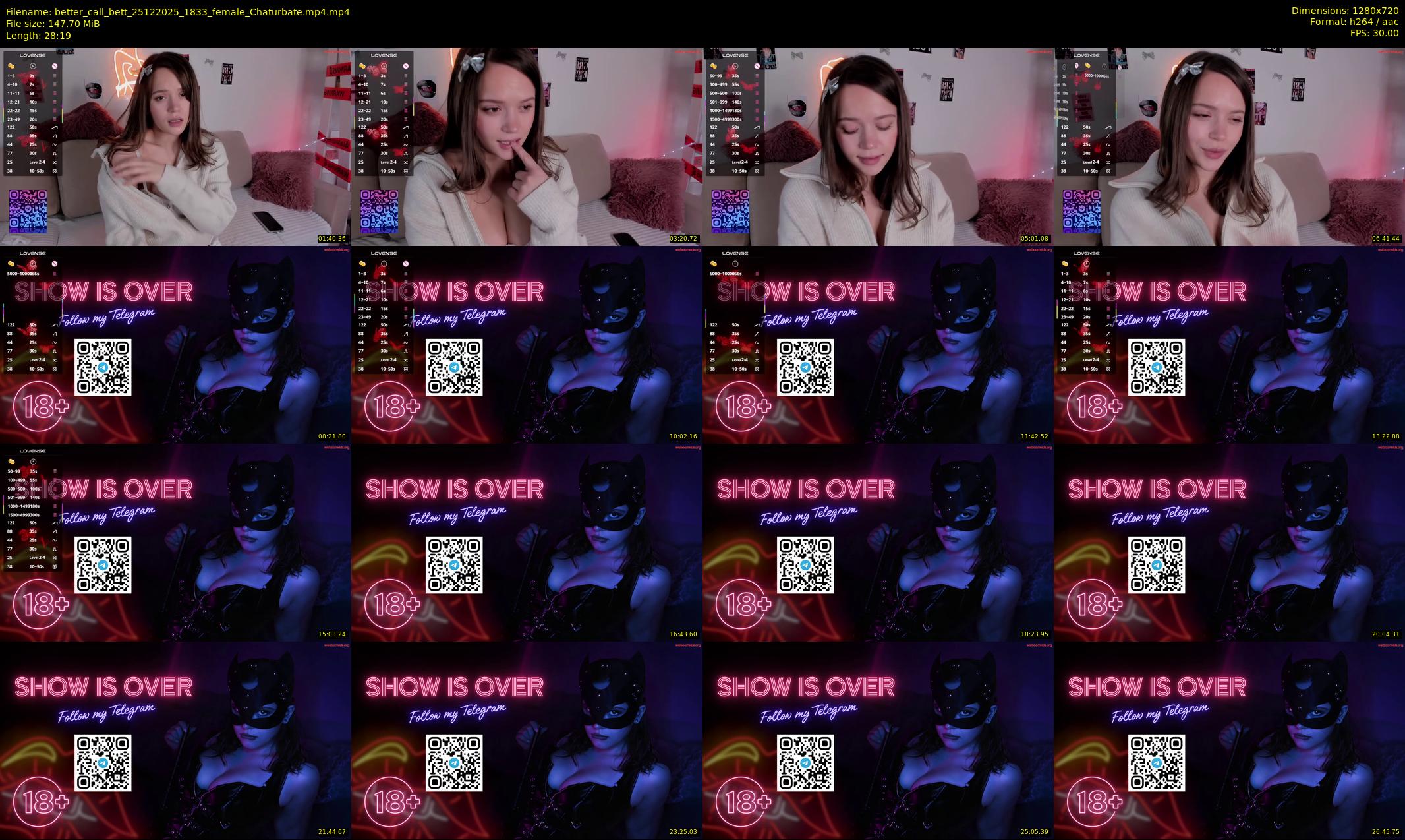 better_call_bett — 29 minute Chaturbate female cam show recording, 720p, Dec 25, 2025