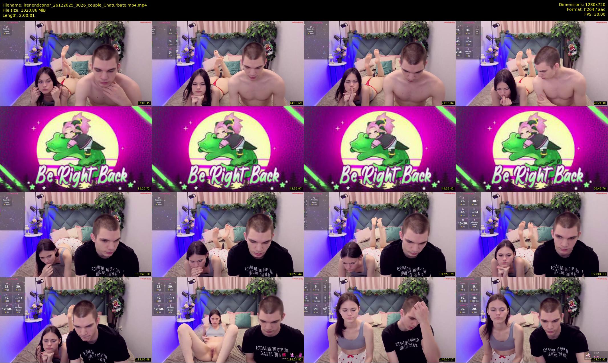 irenendconor — 121 minute Chaturbate couple cam show recording, 720p, Dec 26, 2025