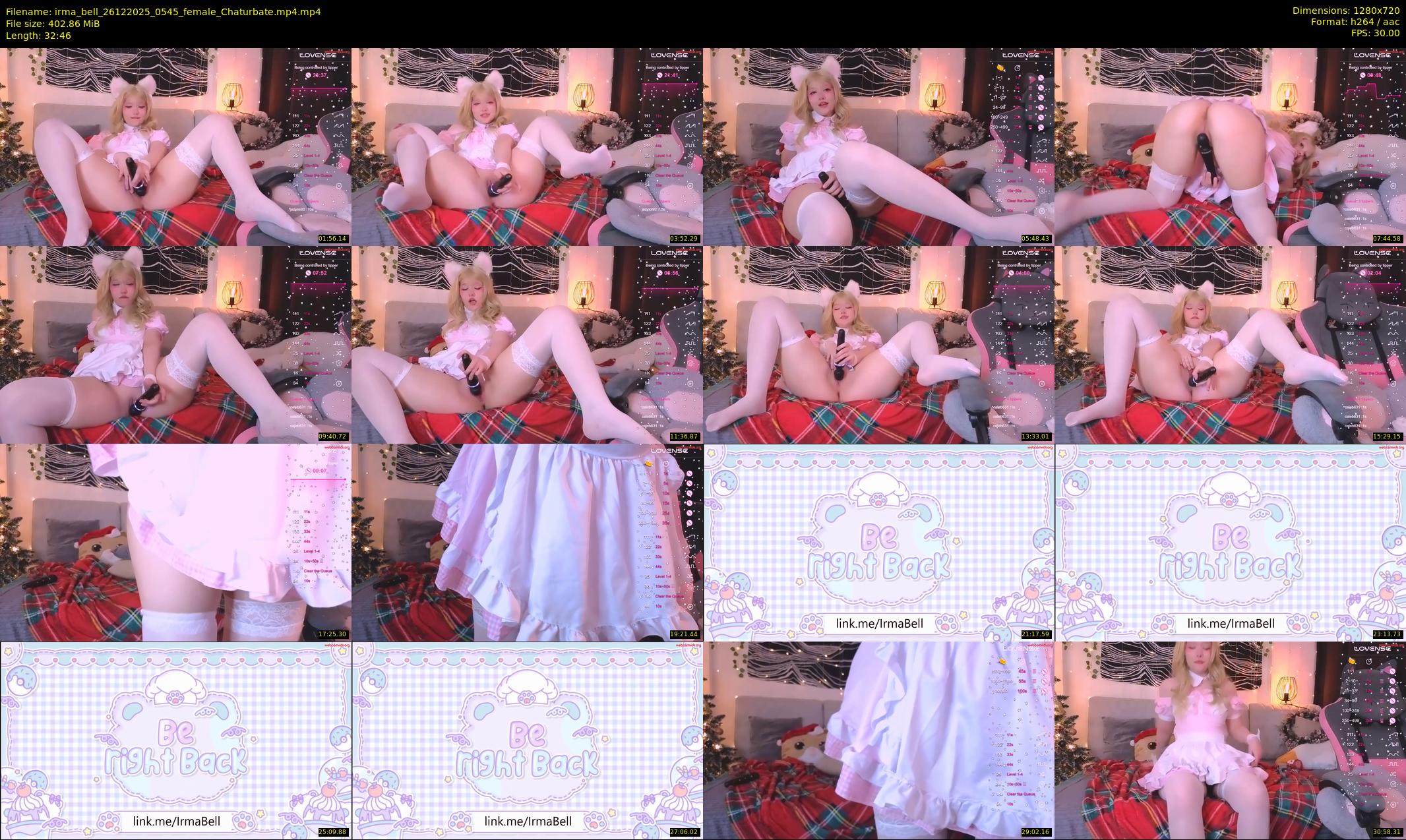 irma_bell — 33 minute Chaturbate female cam show recording, 720p, Dec 26, 2025