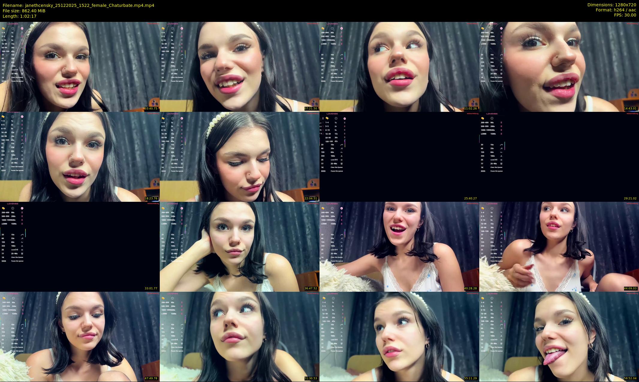 janethcensky — 63 minute Chaturbate female cam show recording, 720p, Dec 25, 2025